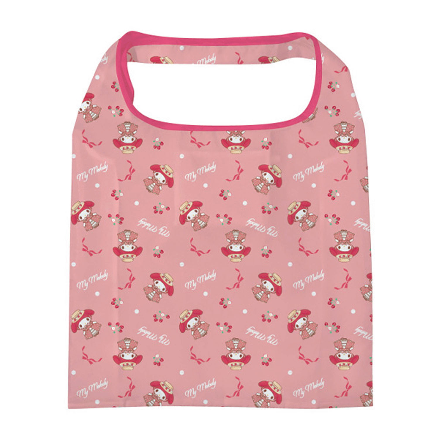 マイメロディ ポケット付きエコバッグ レッド