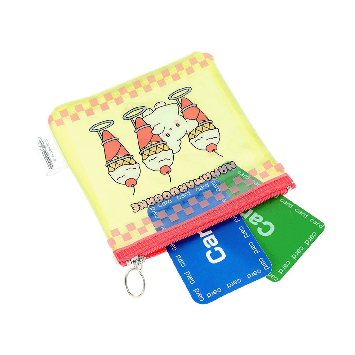 はなまるおばけ フラットスクエアポーチ イエロー - 画像3