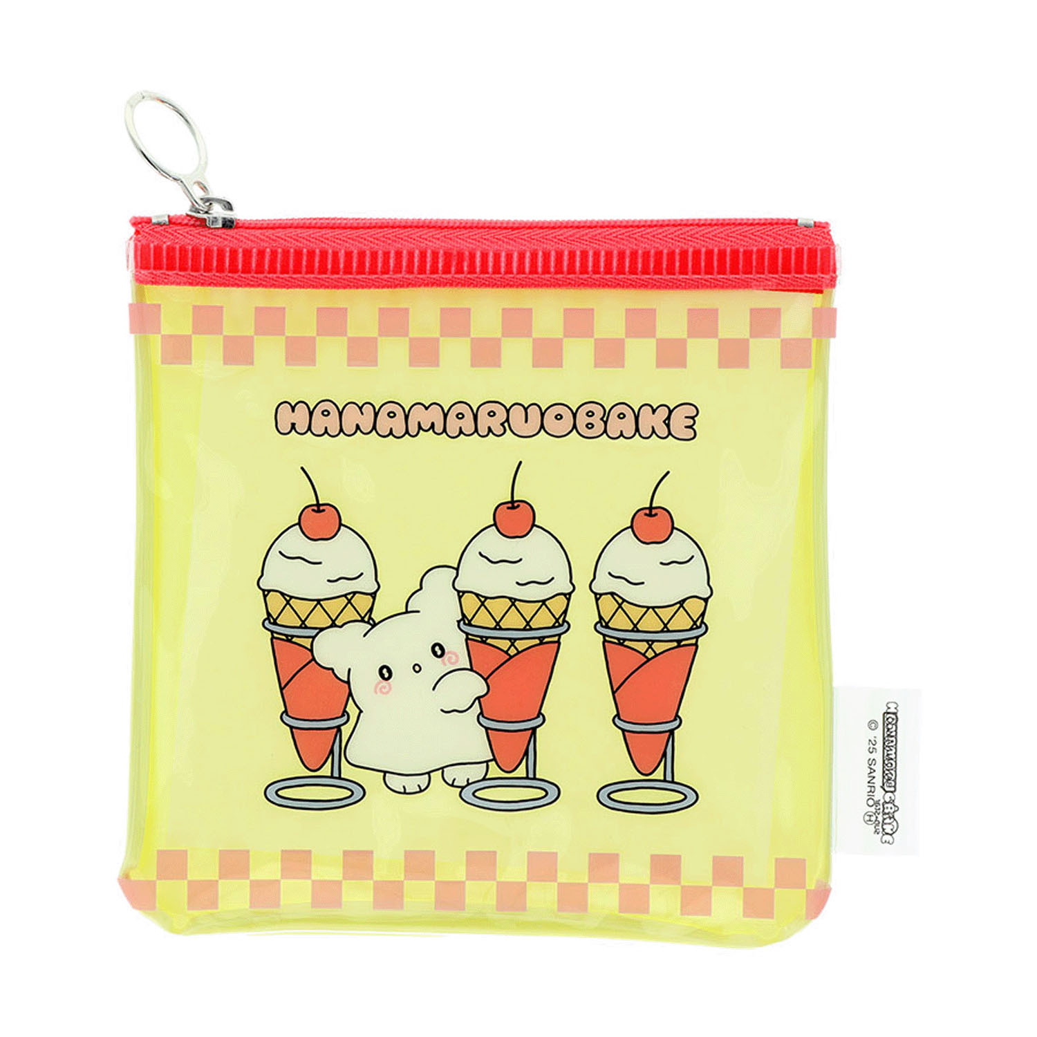 はなまるおばけ フラットスクエアポーチ イエロー - 画像1