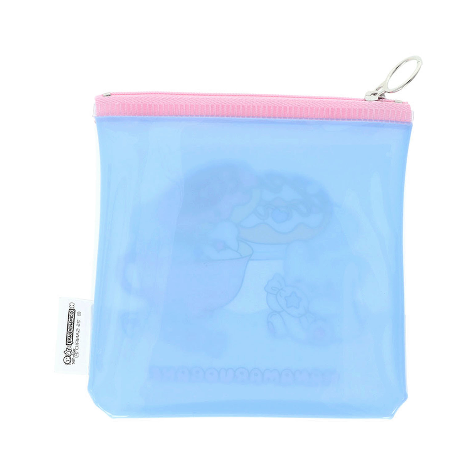 はなまるおばけ フラットスクエアポーチ ブルー - 画像2