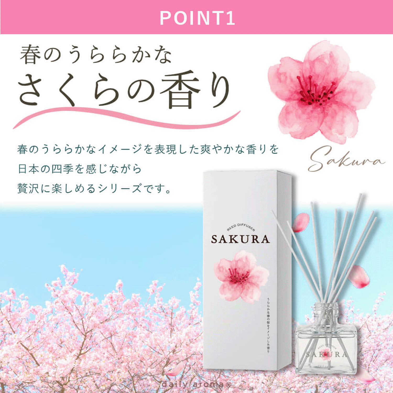 【予約可能品】桜リードディフューザー - 画像2