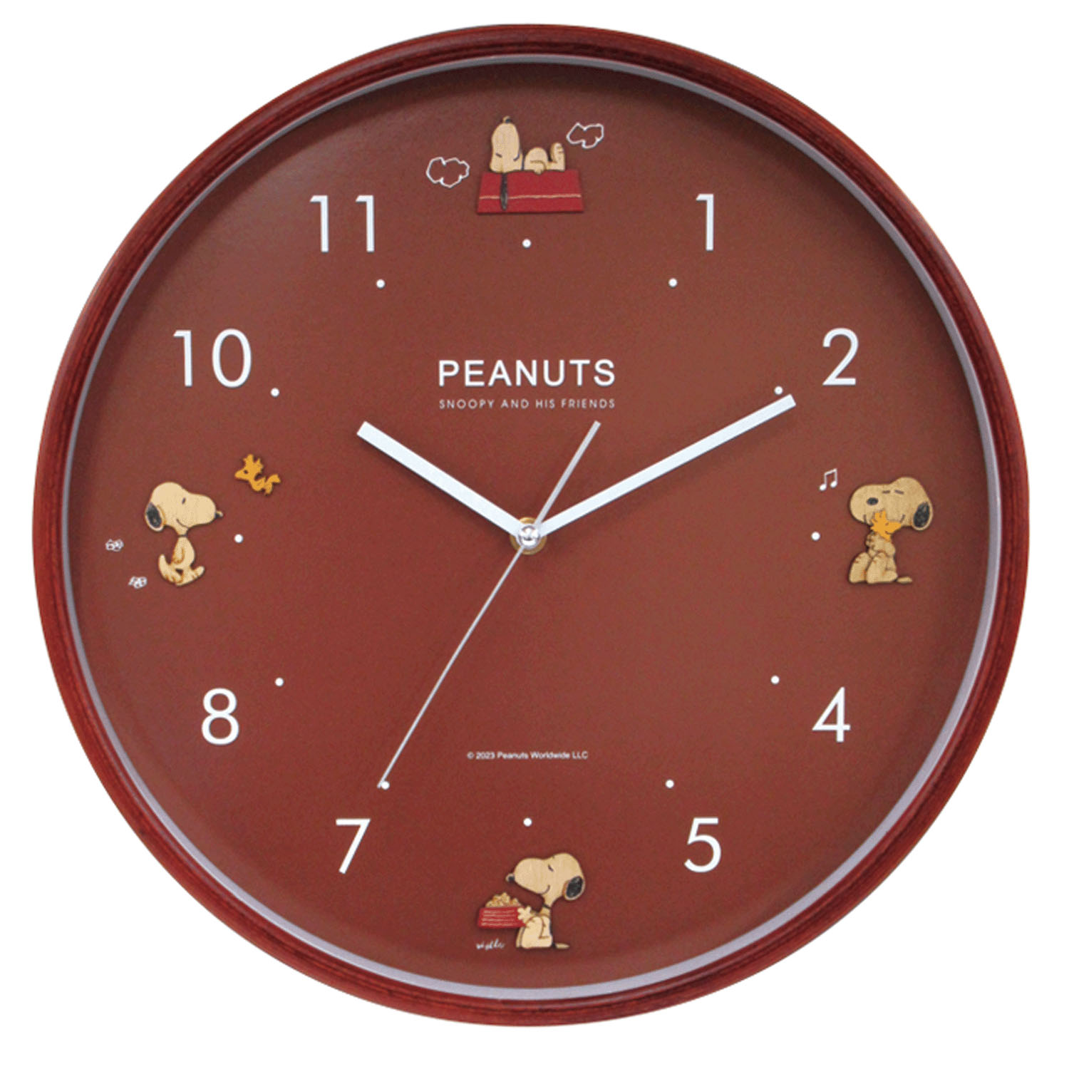 スヌーピー ウッドパーツクロック ブラウン - 画像1