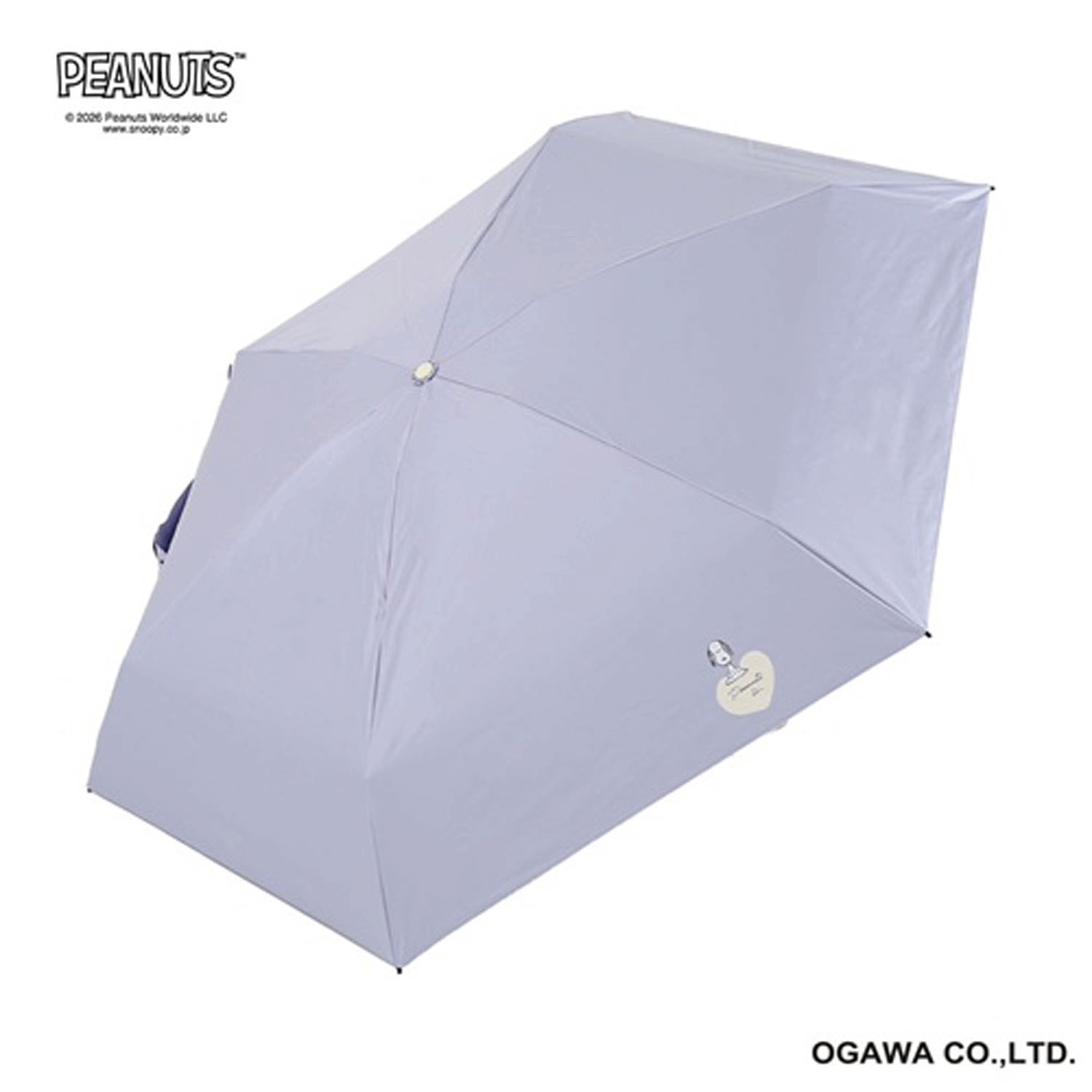 ピーナッツ スヌーピー 晴雨兼用折りたたみ傘 パープル・ハート