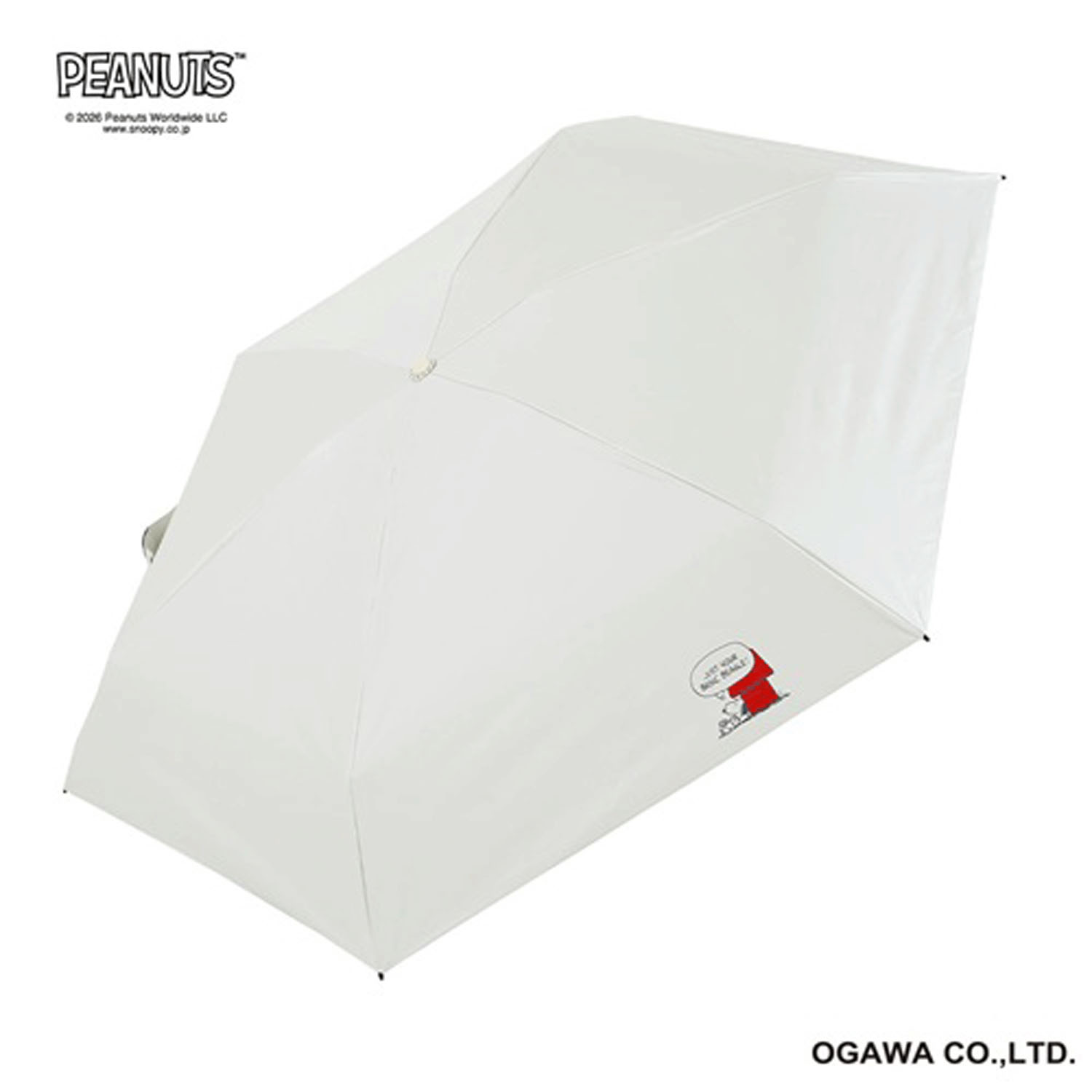 ピーナッツ スヌーピー 晴雨兼用折りたたみ傘 ホワイト・ハウス - 画像1