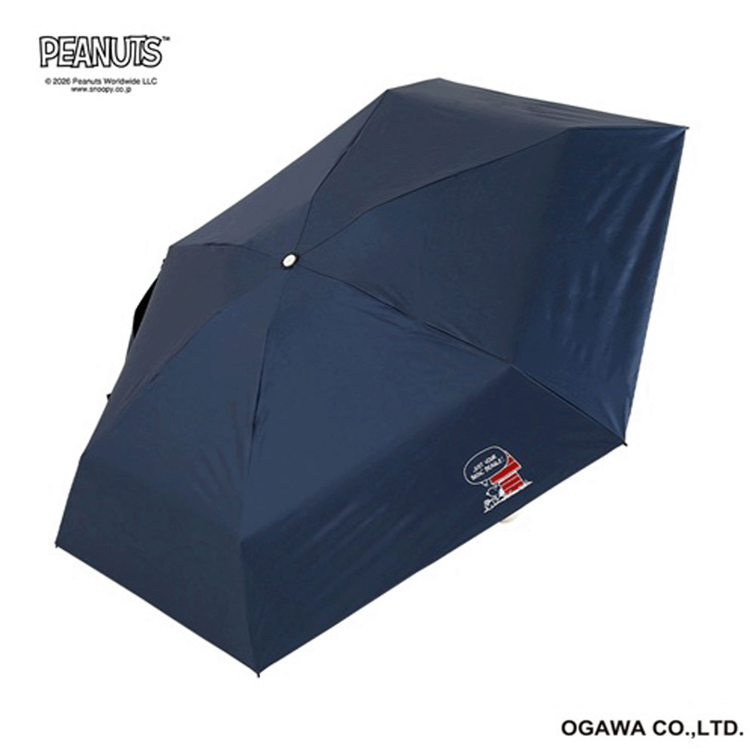 ピーナッツ スヌーピー 晴雨兼用折りたたみ傘 ブラック・ハウス