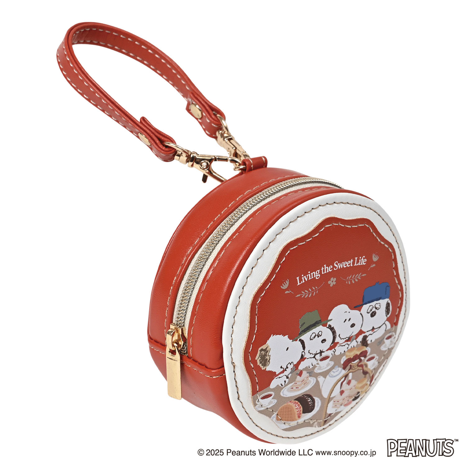 スヌーピー ラウンドマカロンポーチ アールグレイ - 画像1