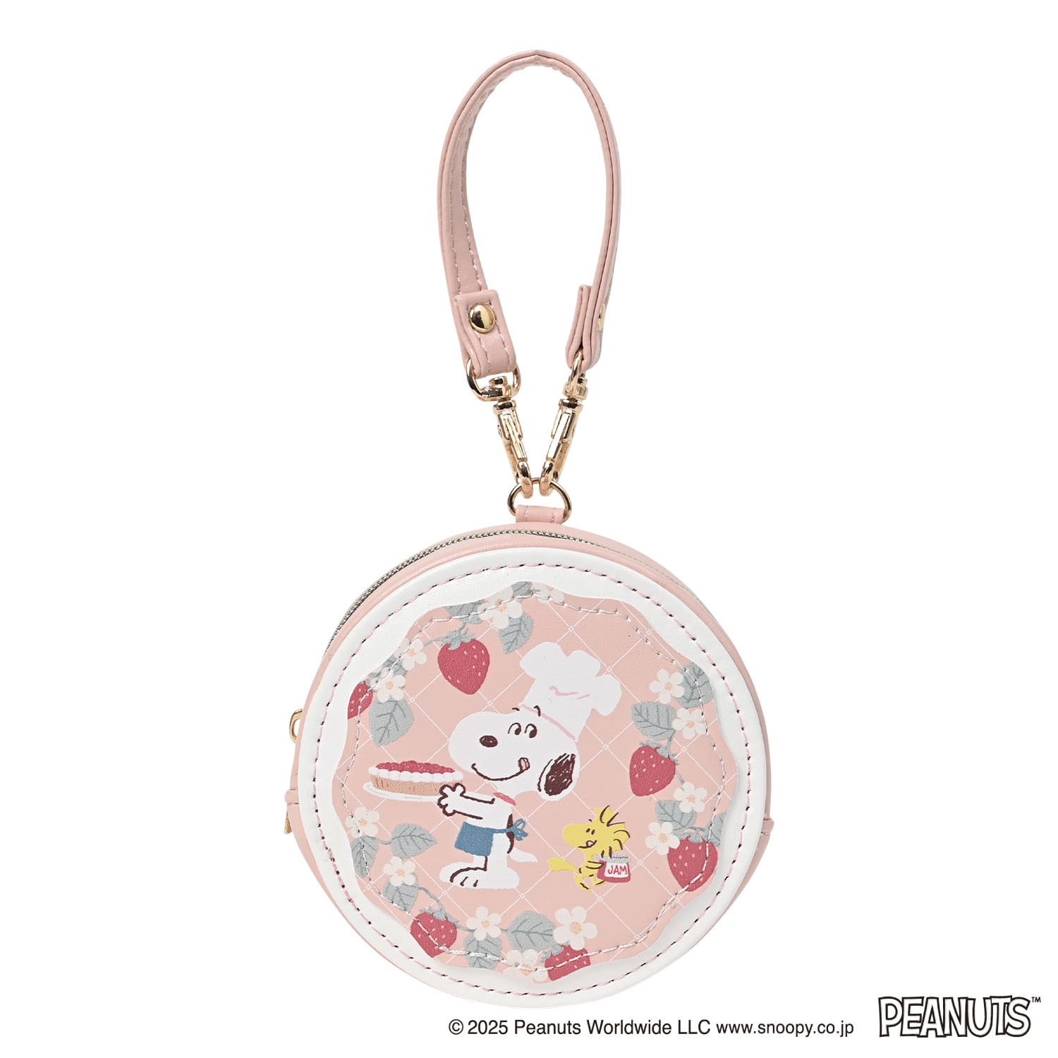 スヌーピー ラウンドマカロンポーチ ストロベリー - 画像2