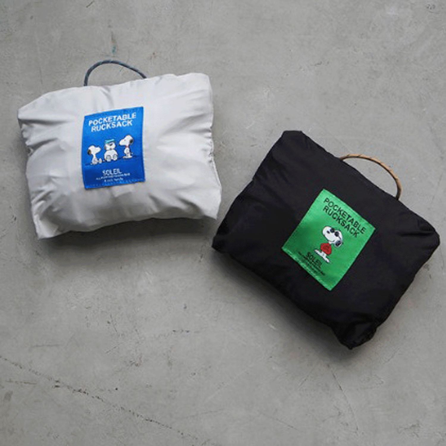 スヌーピー（PEANUTS）SOLEILポケッタブル2WAYリュック BEIGE - 画像4