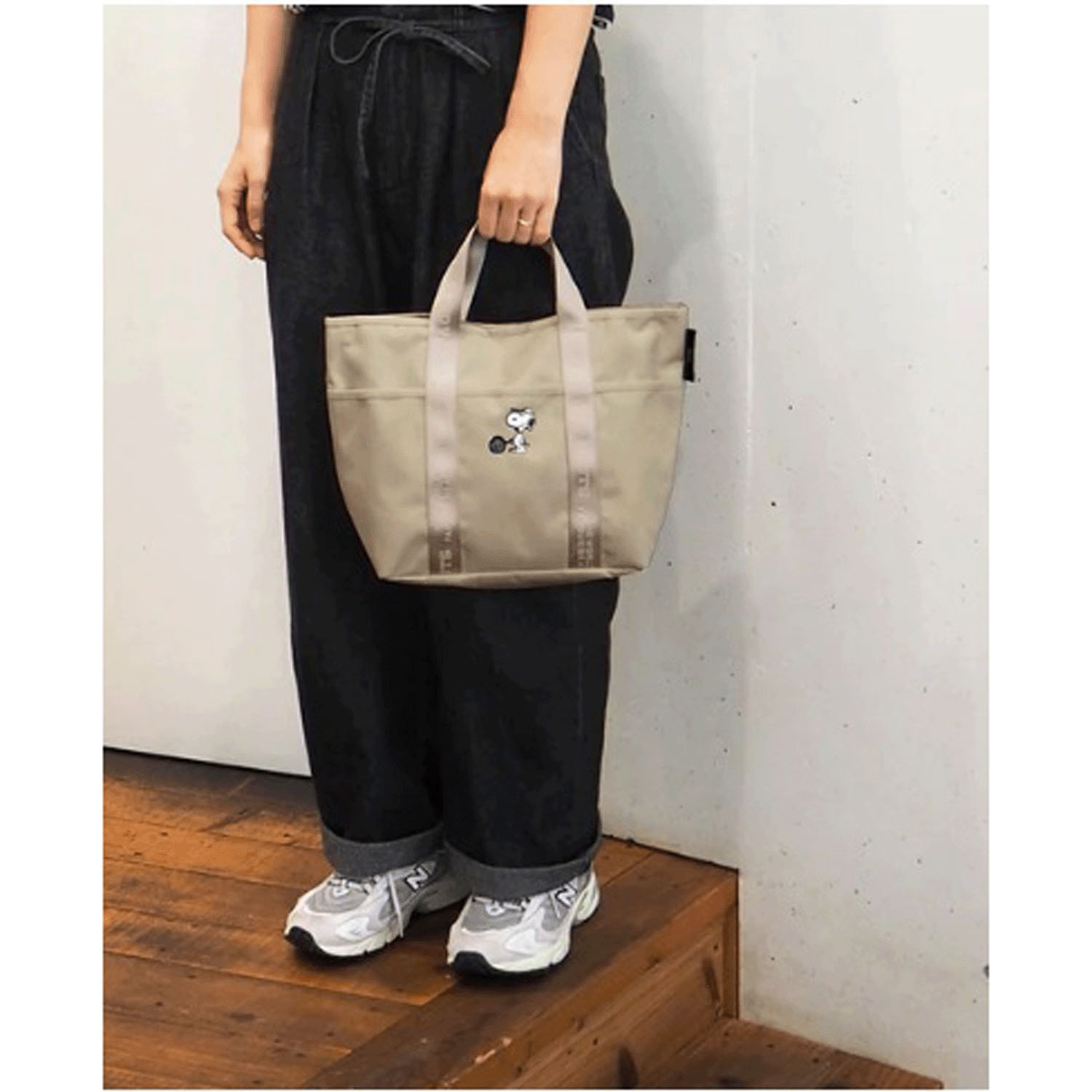 スヌーピー（PEANUTS）SOLEIL トートM LIGHT BEIGE - 画像2