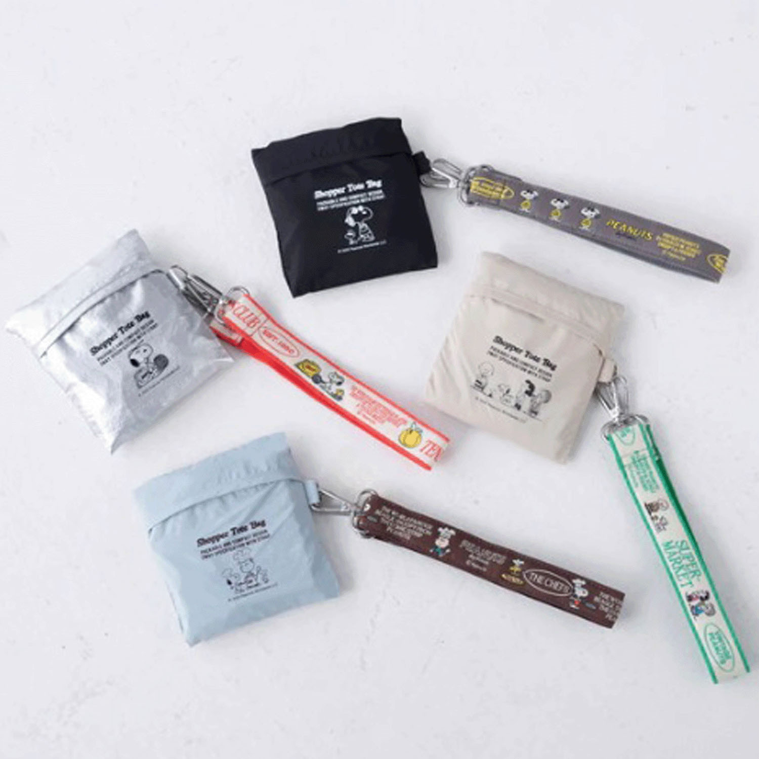 スヌーピー ストラップ付きショッパーバッグ BEIGE - 画像3