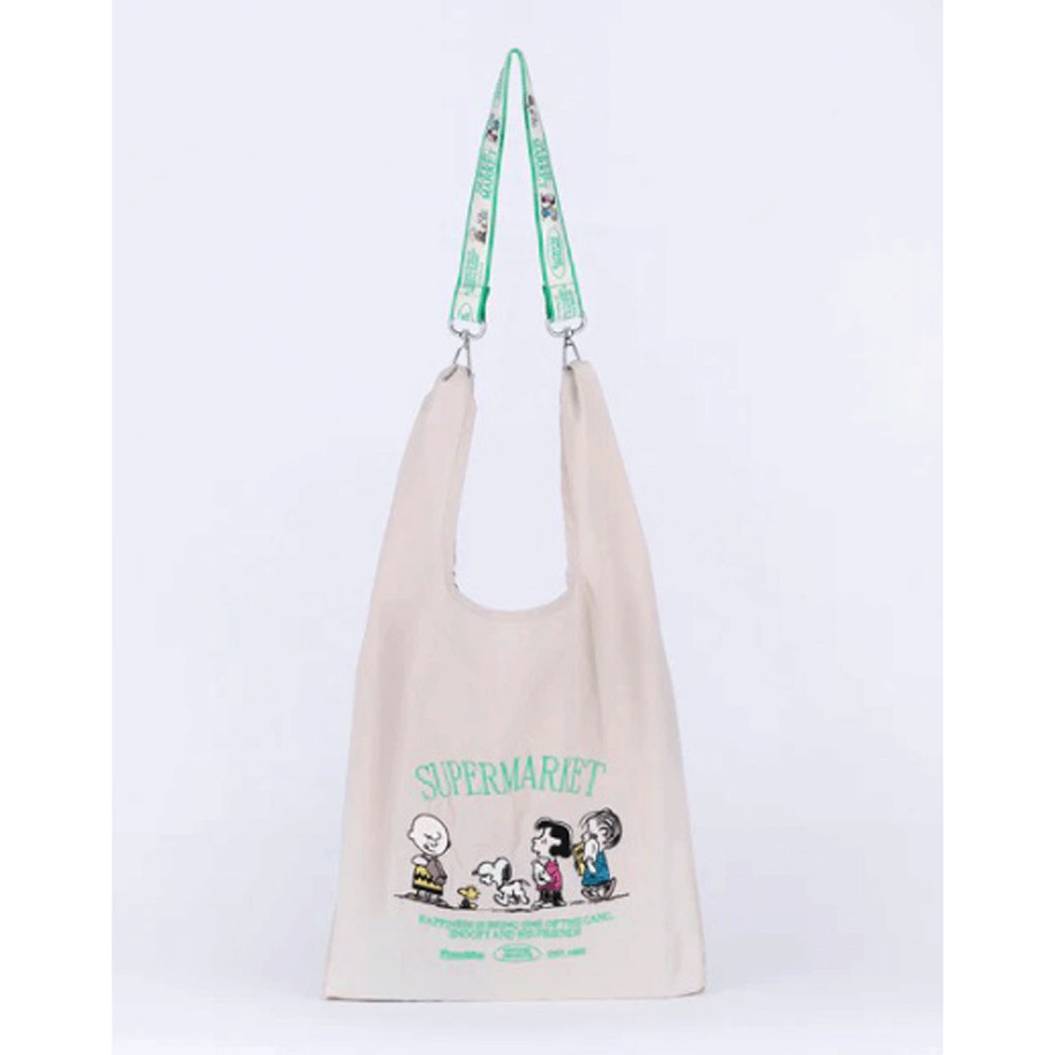 スヌーピー ストラップ付きショッパーバッグ BEIGE