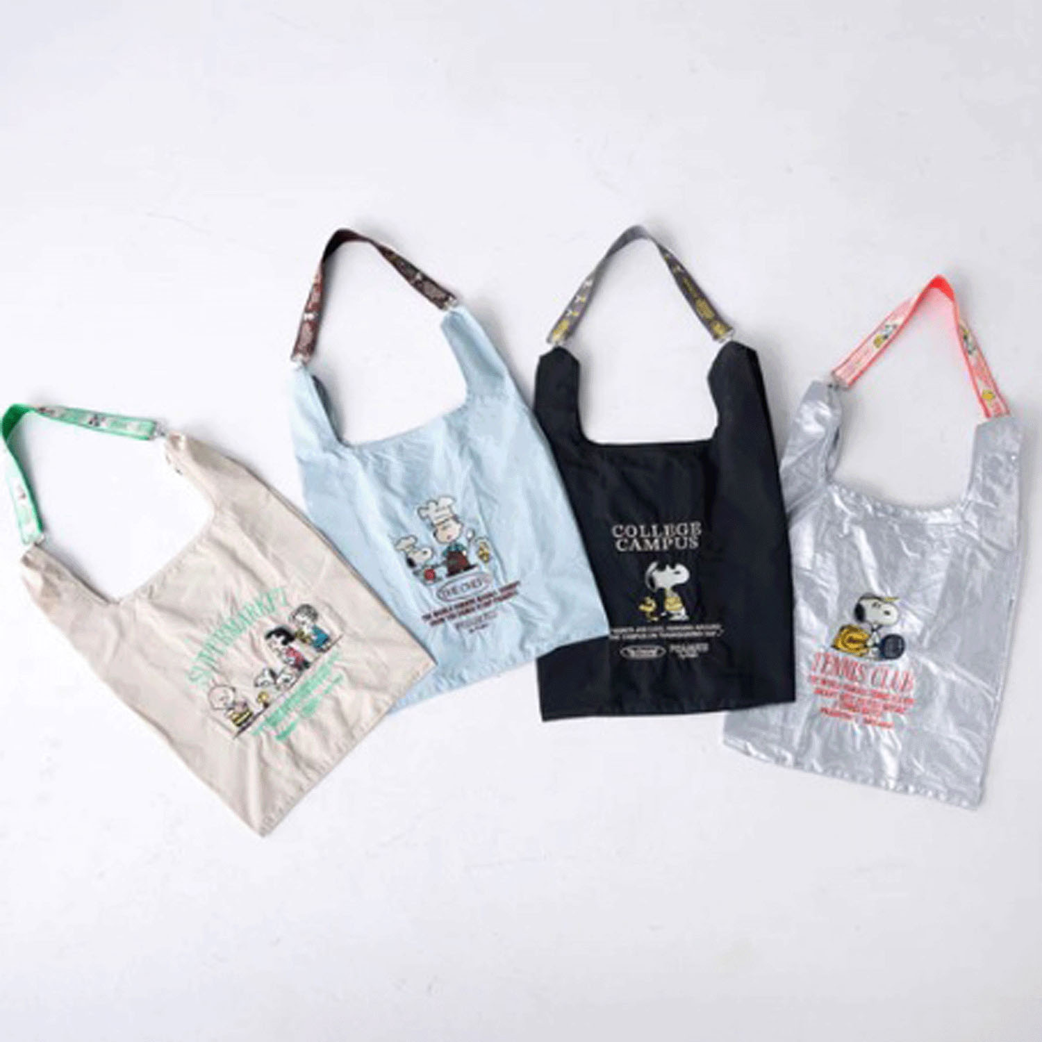 スヌーピー ストラップ付きショッパーバッグ SAX - 画像2