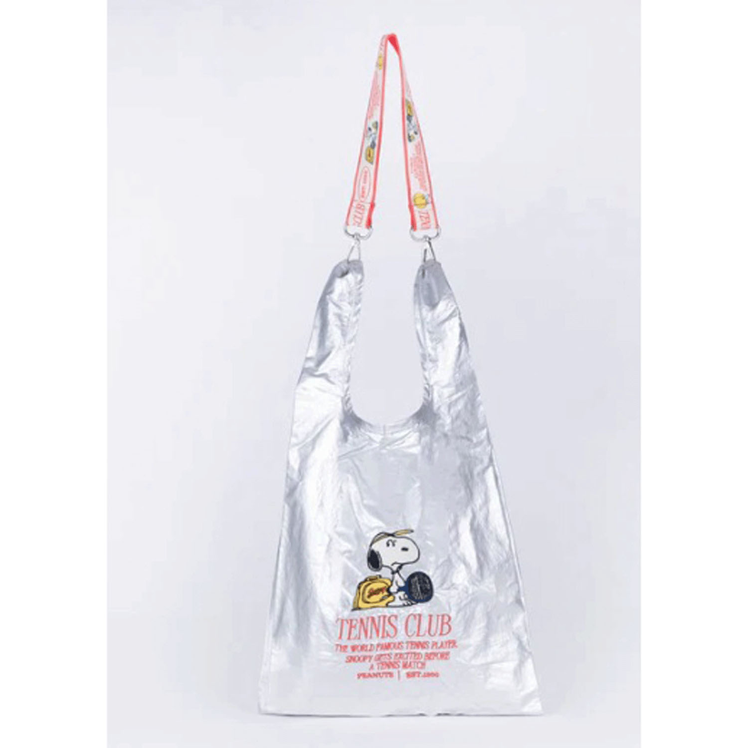 スヌーピー ストラップ付きショッパーバッグ SILVER
