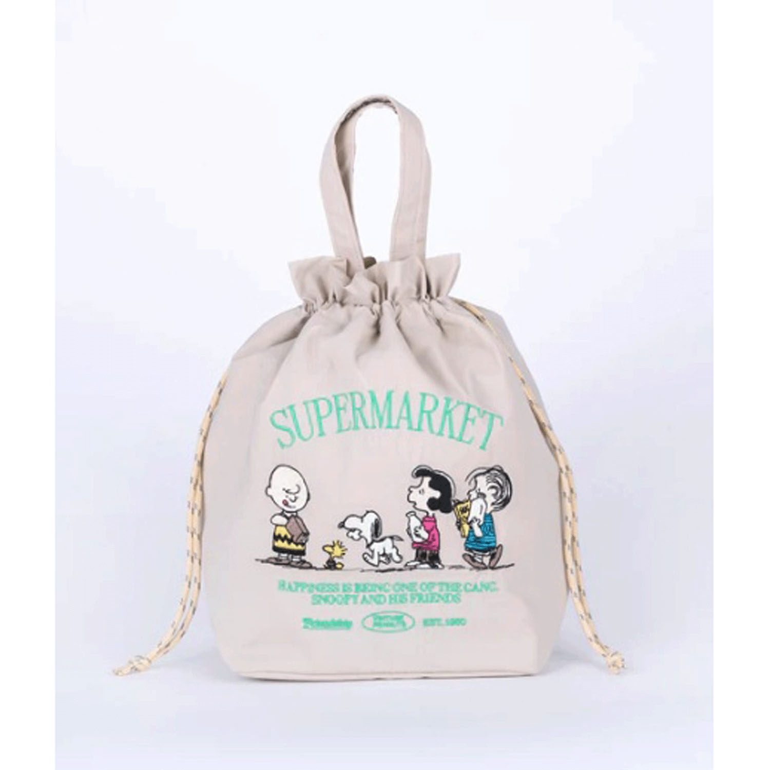 スヌーピー 保冷巾着トート （PEANUTS） BEIGE - 画像1