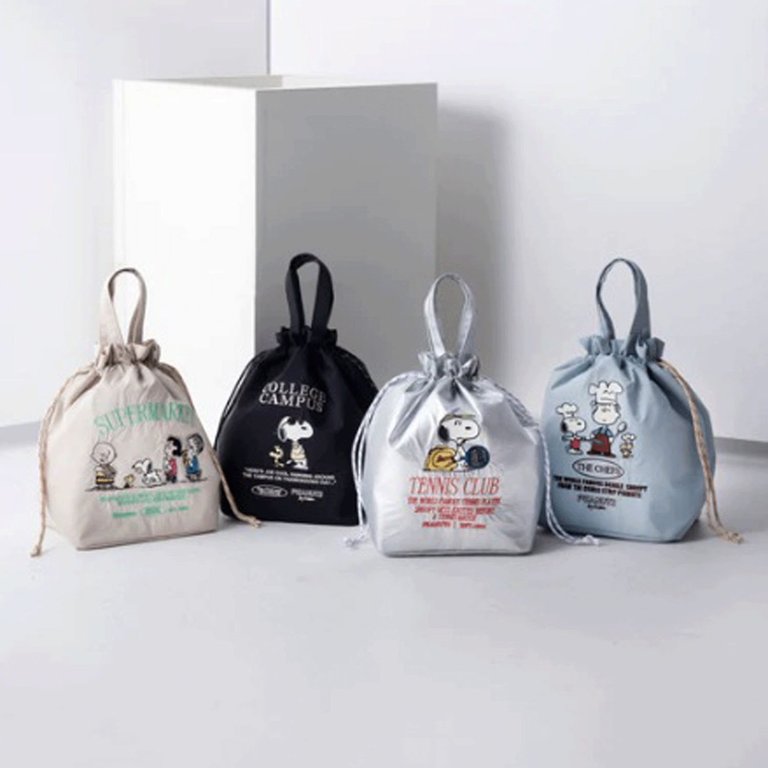 スヌーピー 保冷巾着トート （PEANUTS） SAX - 画像2