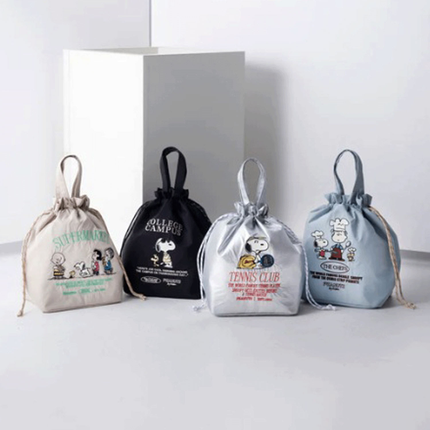 スヌーピー 保冷巾着トート （PEANUTS） BLACK - 画像3