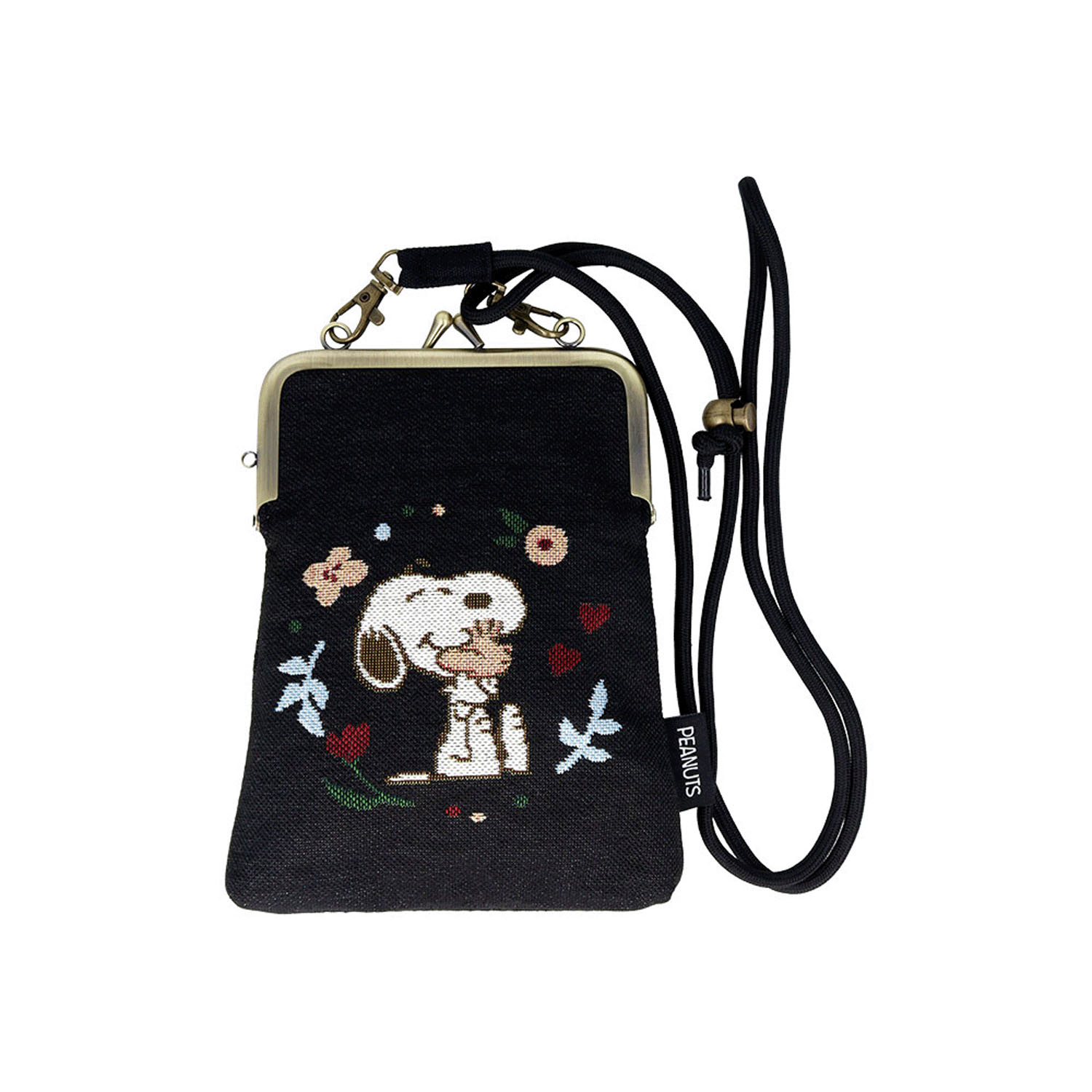 ゴブラン織マルチショルダーポーチがま口スヌーピー - 画像1