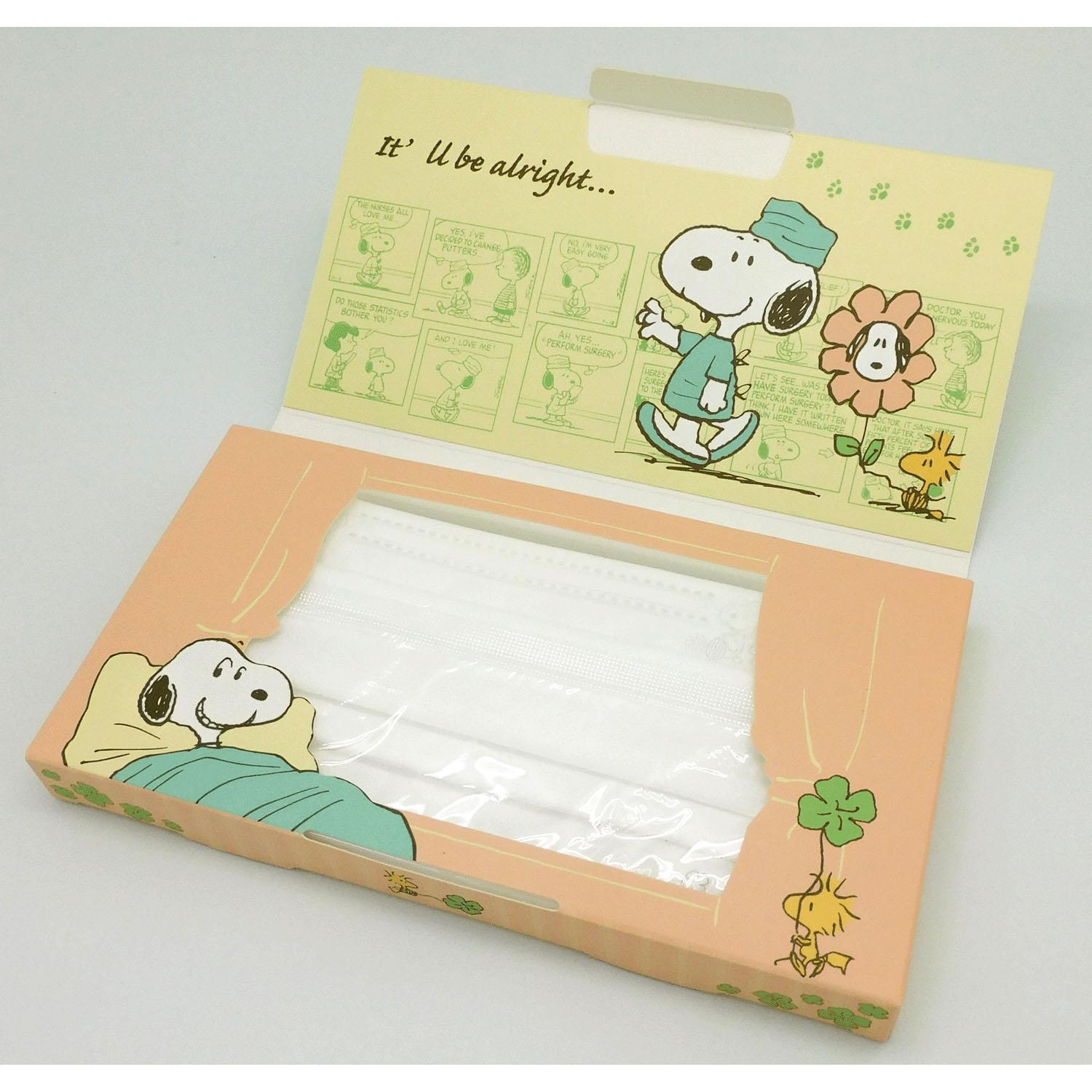 スヌーピー はぁとふるマスク 個包装5枚入り - 画像2