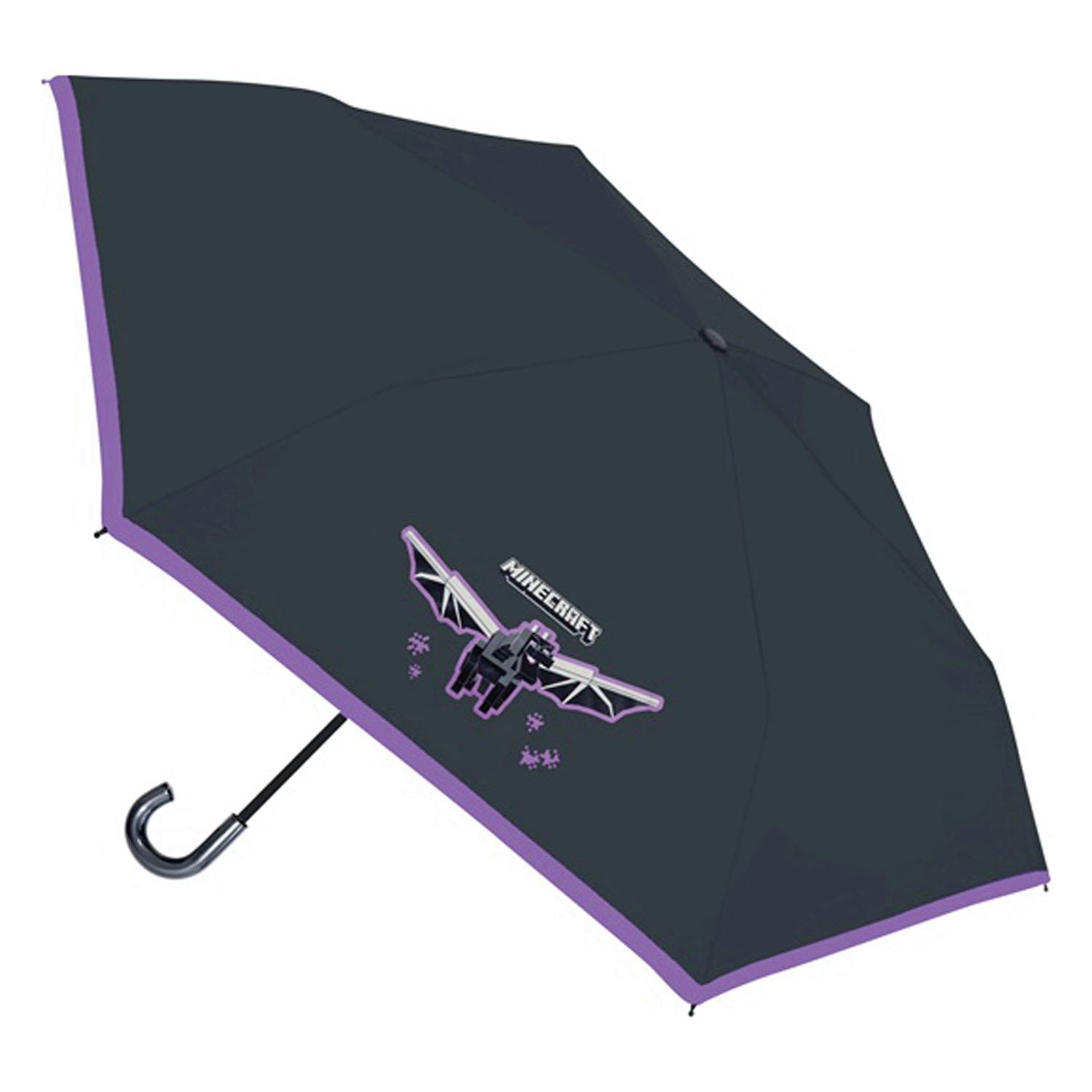 マインクラフト 晴雨兼用折り畳み傘 パープル - 画像1