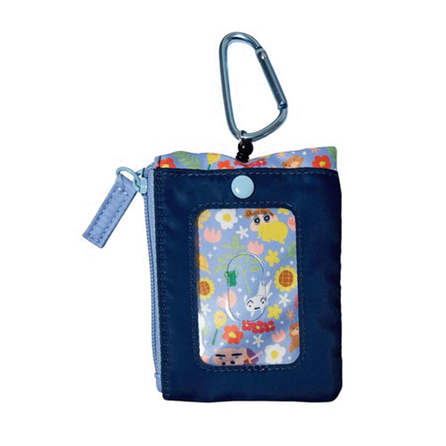 クレヨンしんちゃん リール付きパスケース フラワー ブルー - 画像2