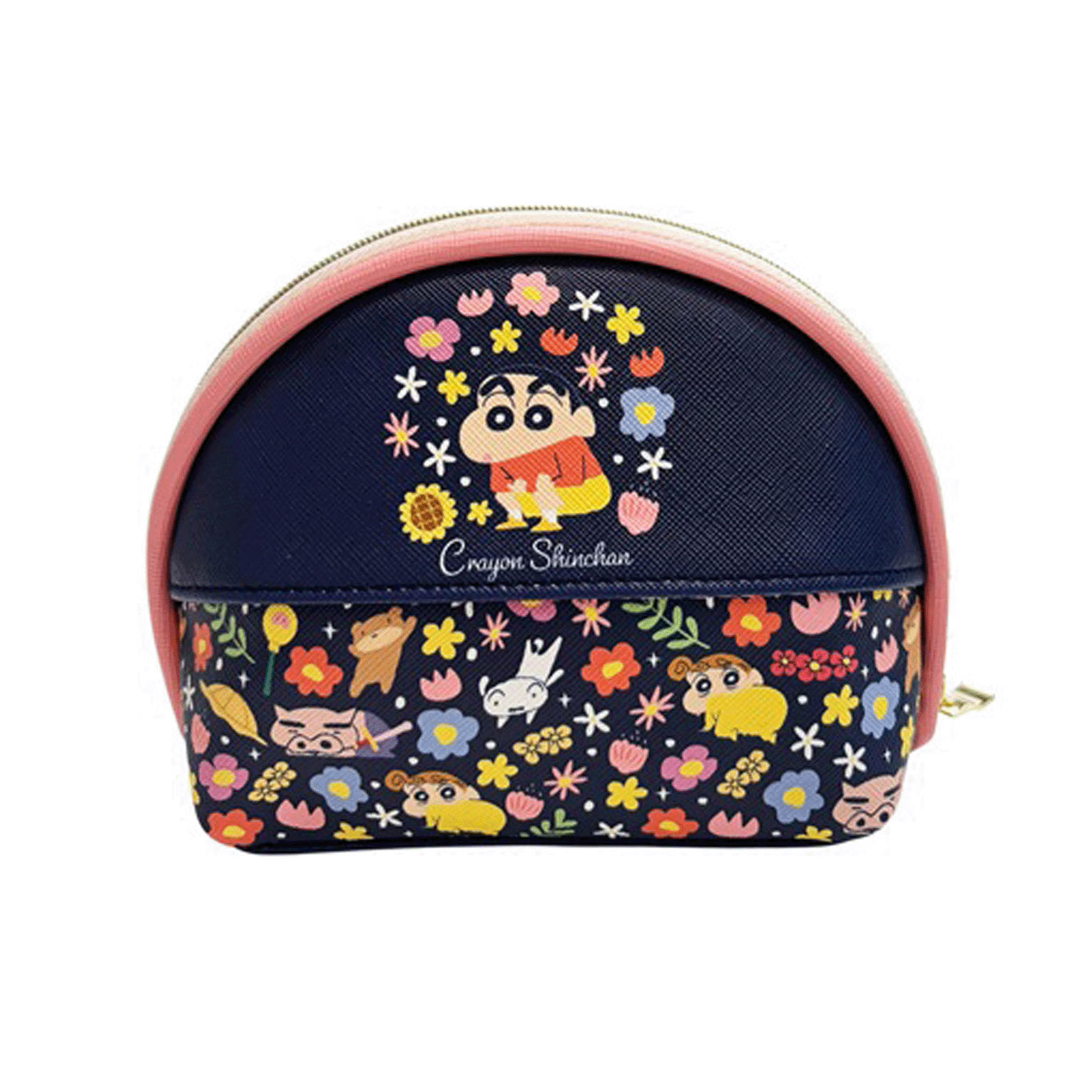クレヨンしんちゃん シェルポーチ フラワー ネイビー - 画像2