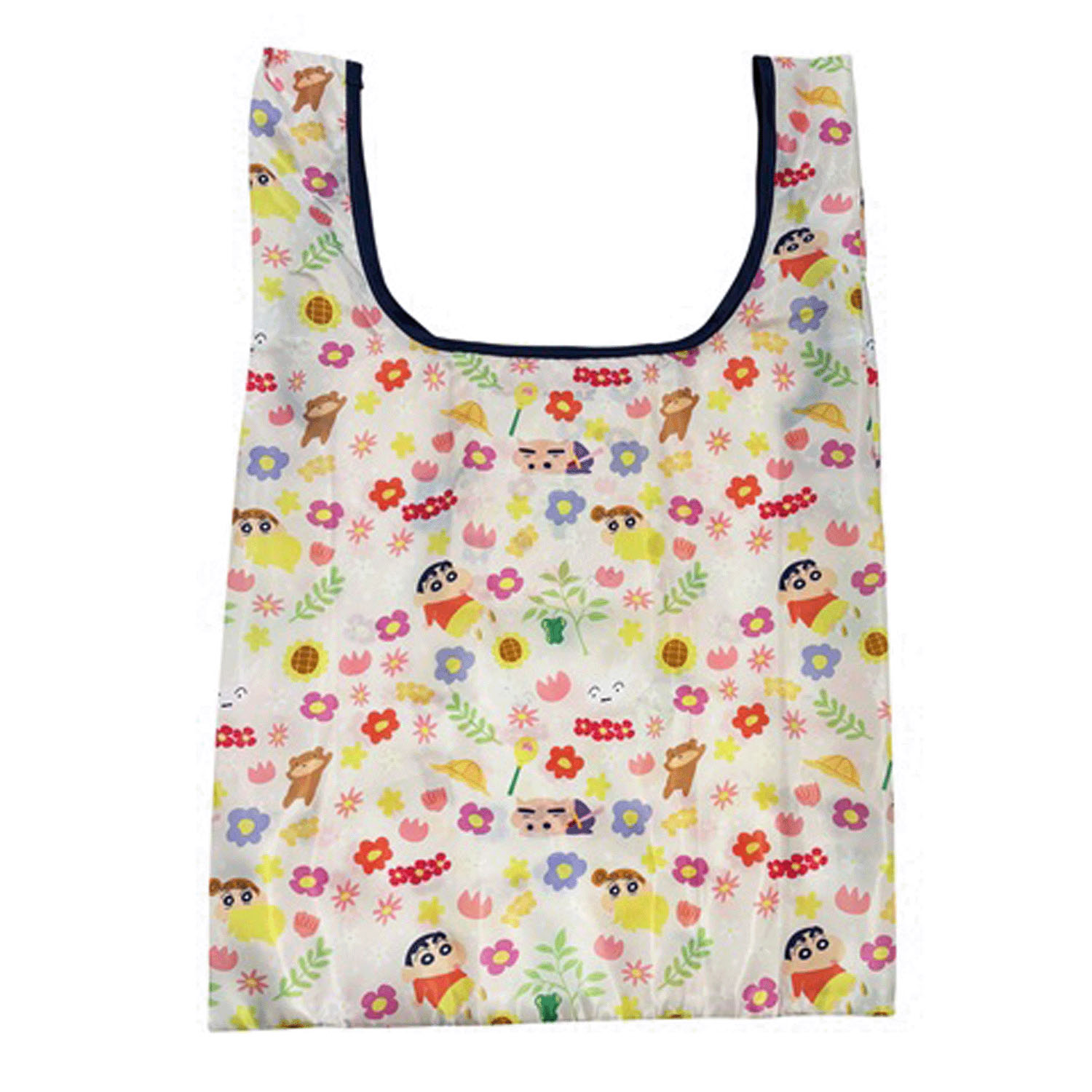 クレヨンしんちゃん マルシェショッピングバッグ フラワー ベージュ