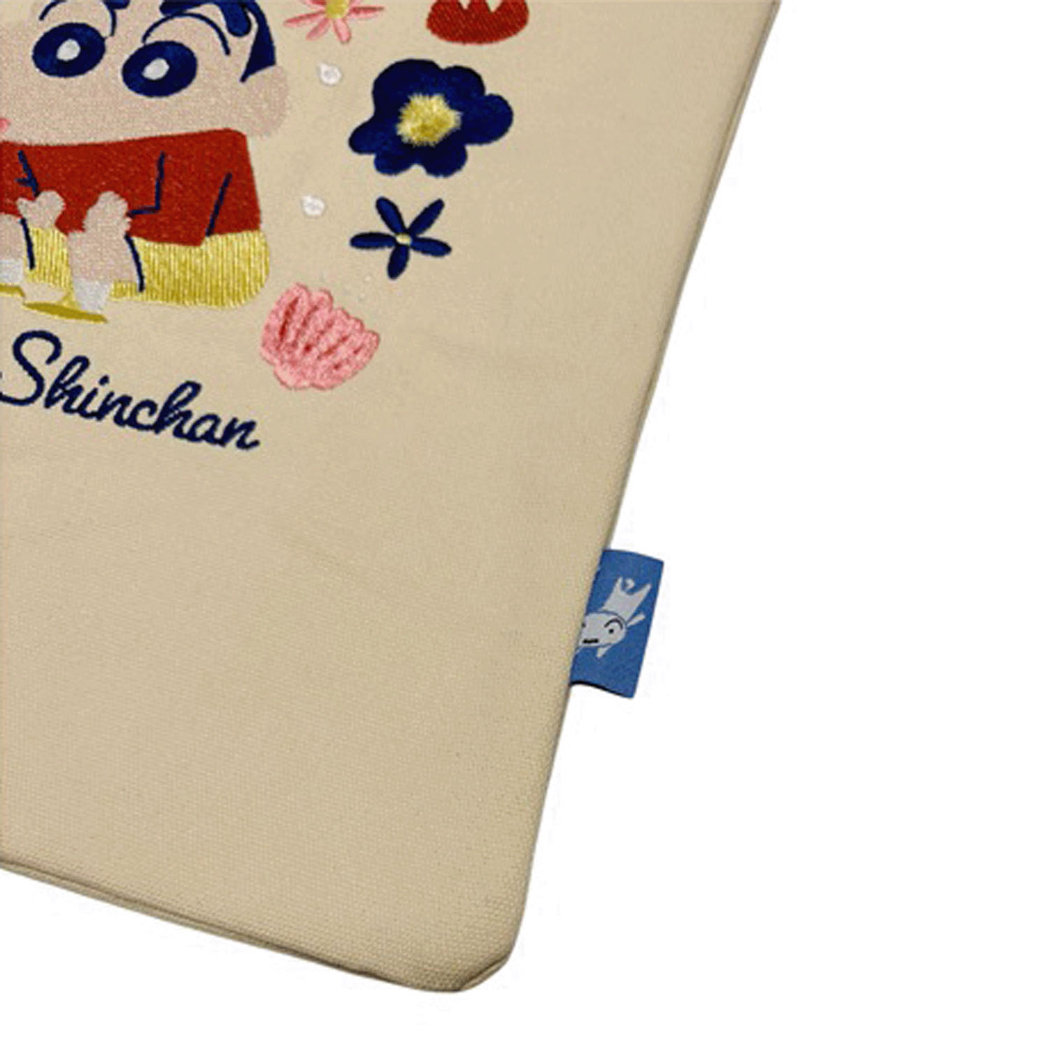 クレヨンしんちゃん 刺繍トートバッグ フラワー ベージュ - 画像2