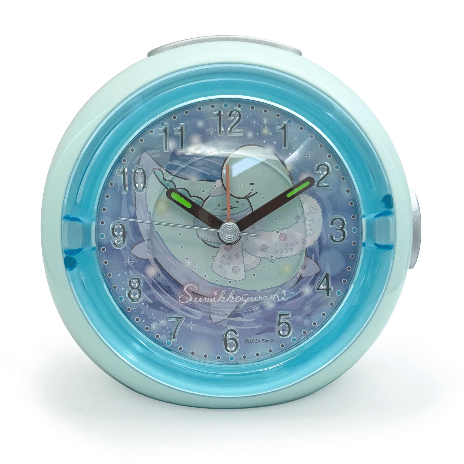 すみっコぐらし ライト付きメロディクロック  とかげとおかあさんとキラキラな夜 ブルー - 画像1
