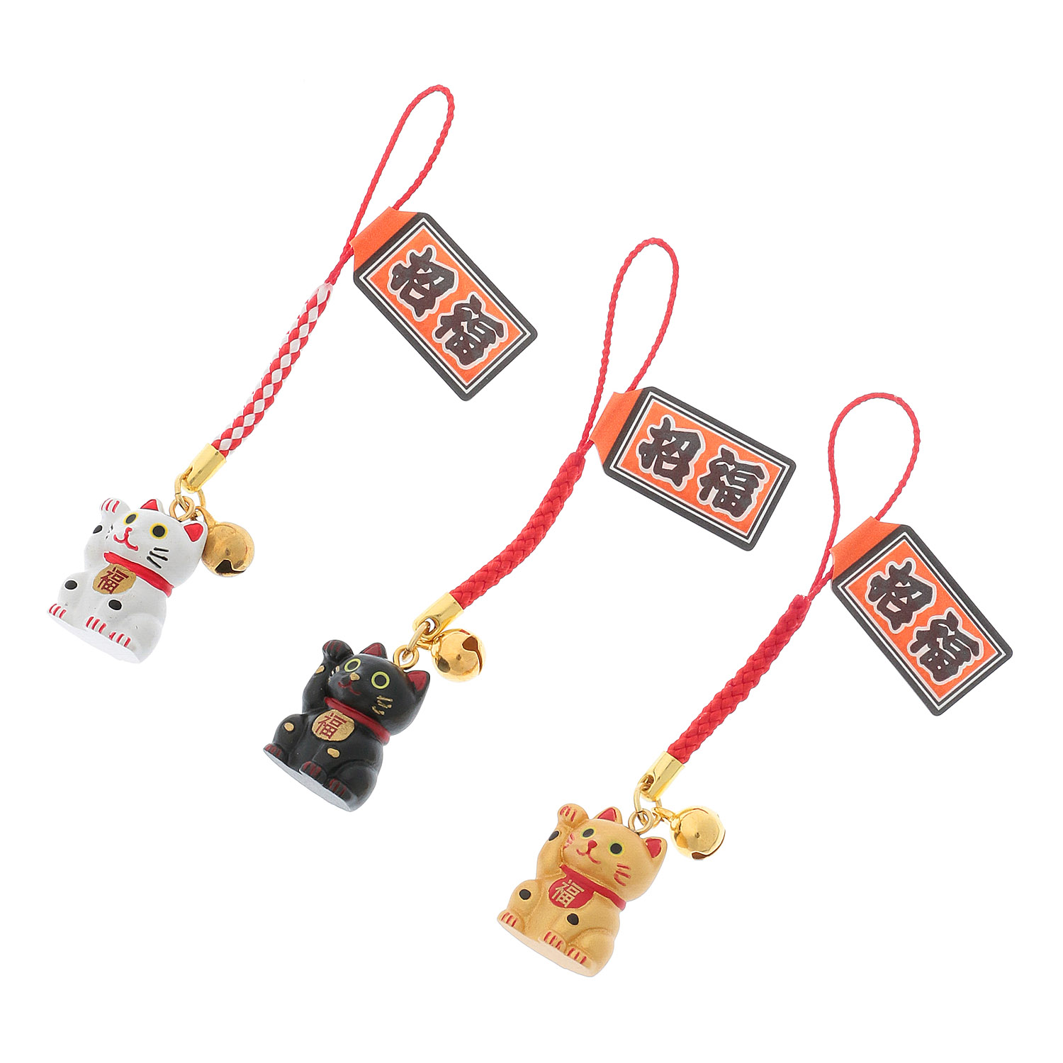 風水招き猫 根付 - 画像1