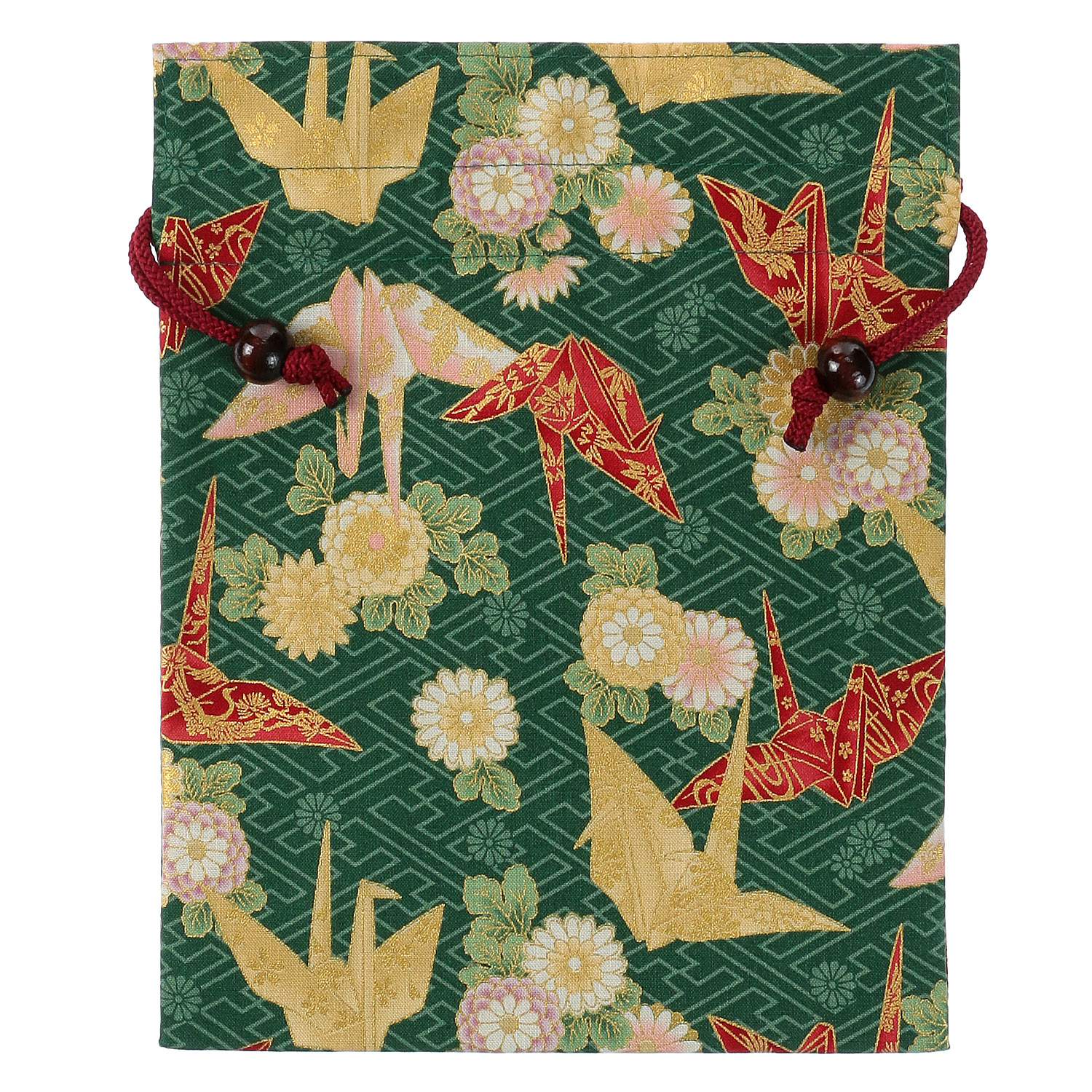 【63 緑、74 紺 在庫限りで終了】平巾着 折り鶴 - 画像3