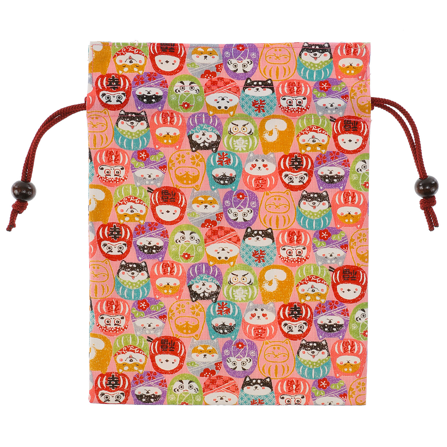 平巾着 だるまと柴犬 - 画像3