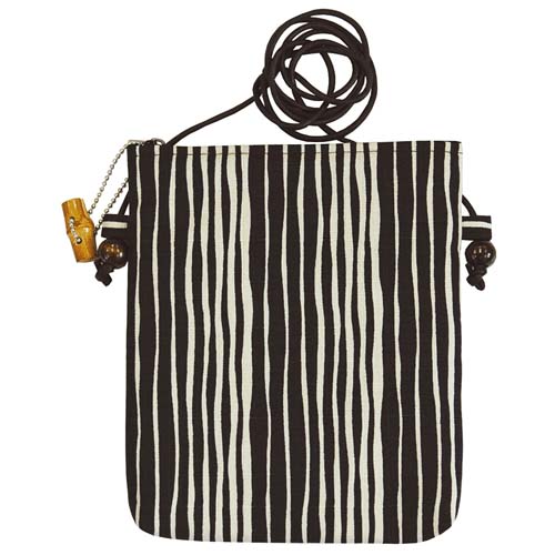 【74－00在庫限りで終了】よろけ縞天ファスナーポシェット