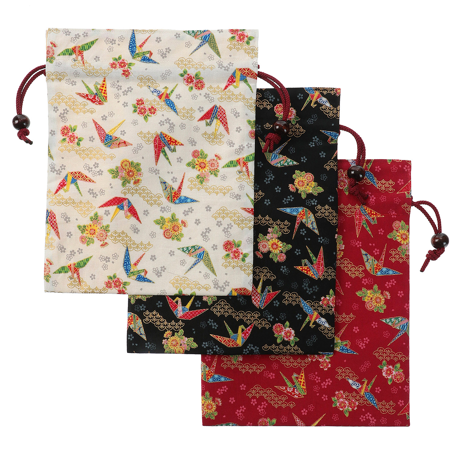 平巾着 折り鶴ちらし