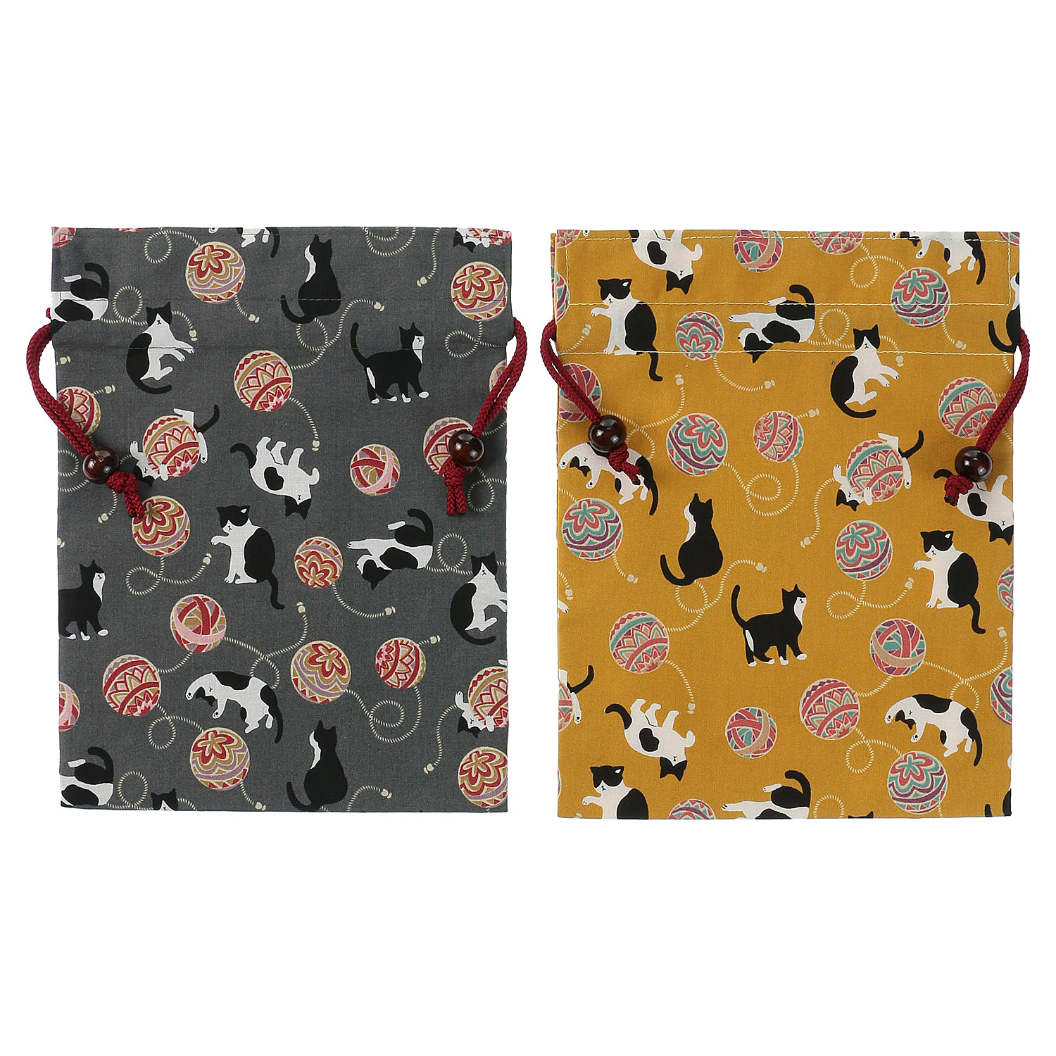 【在庫限りで終了】平巾着 鞠あそび - 画像1