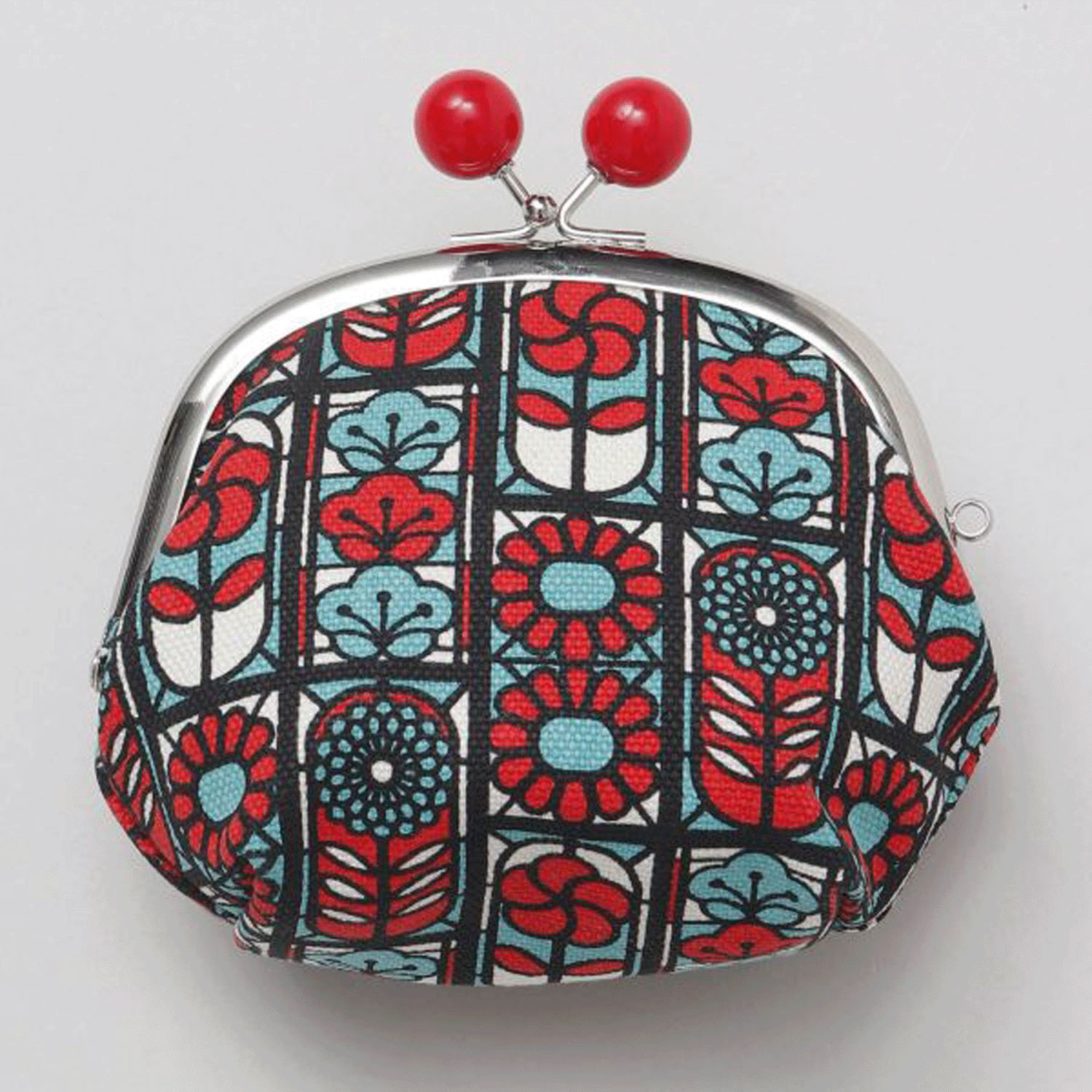 レトロガラス柄 マルチがま口