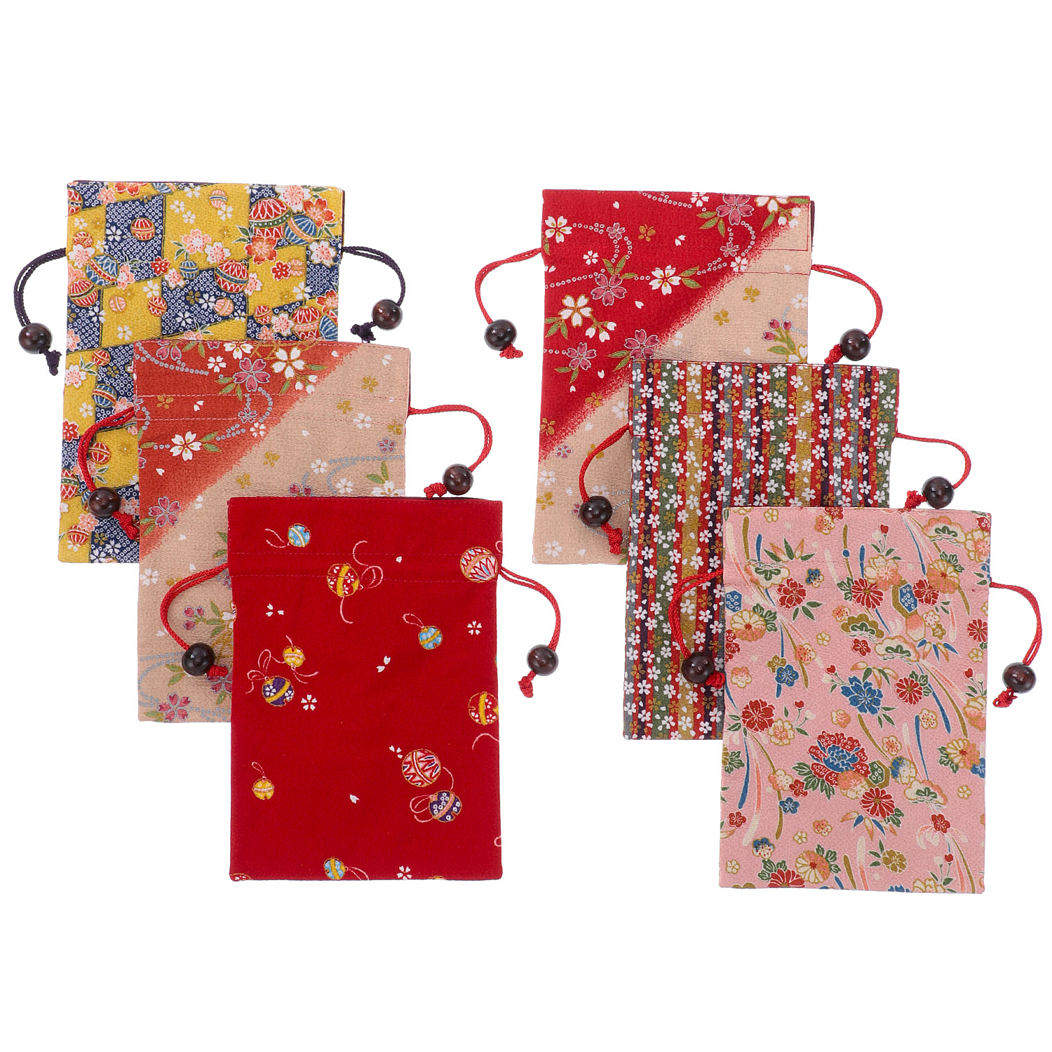 【柄アソート】ちりめん平巾着 友禅柄 - 画像2