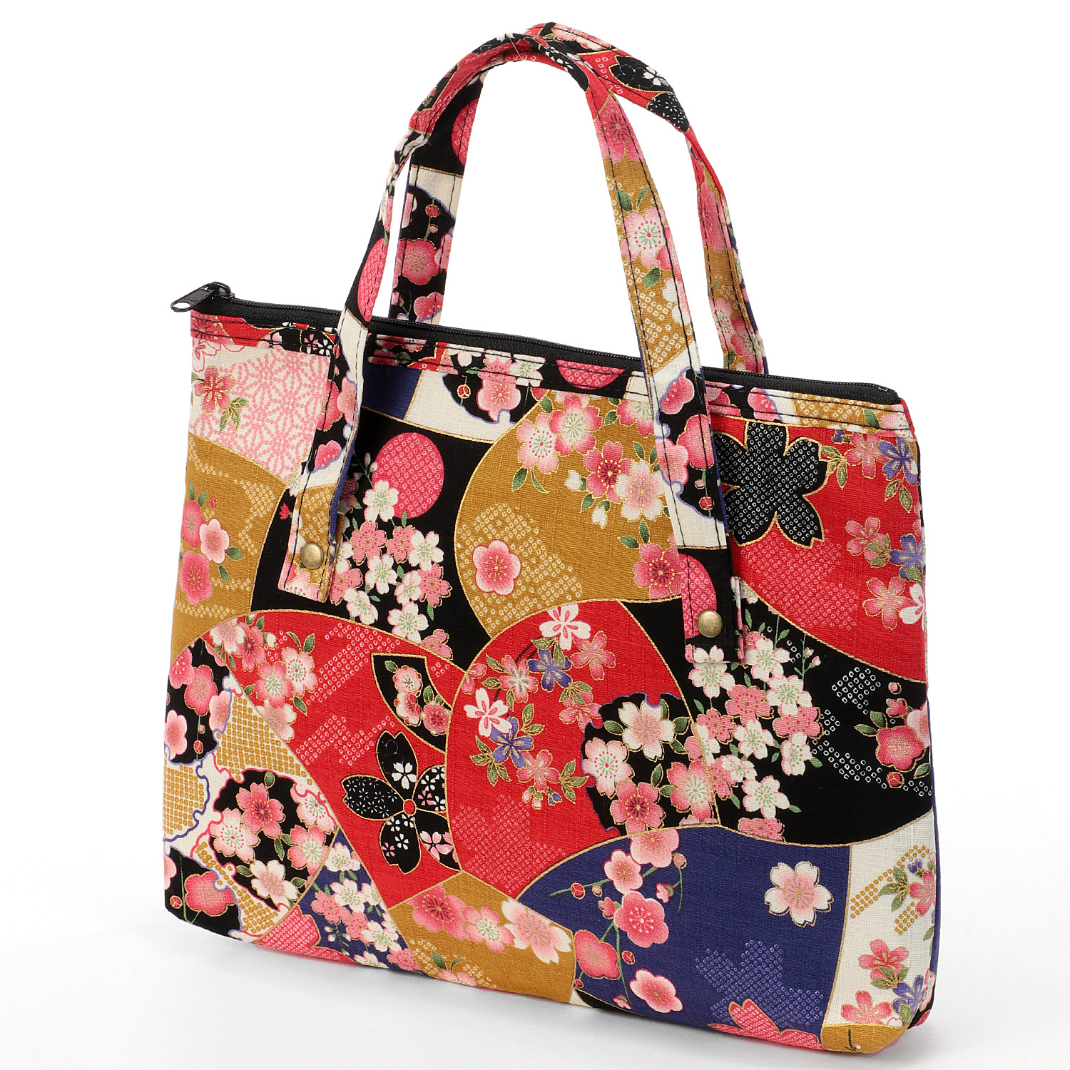 天ファスナー手提げ 金彩花浪漫 - 画像1