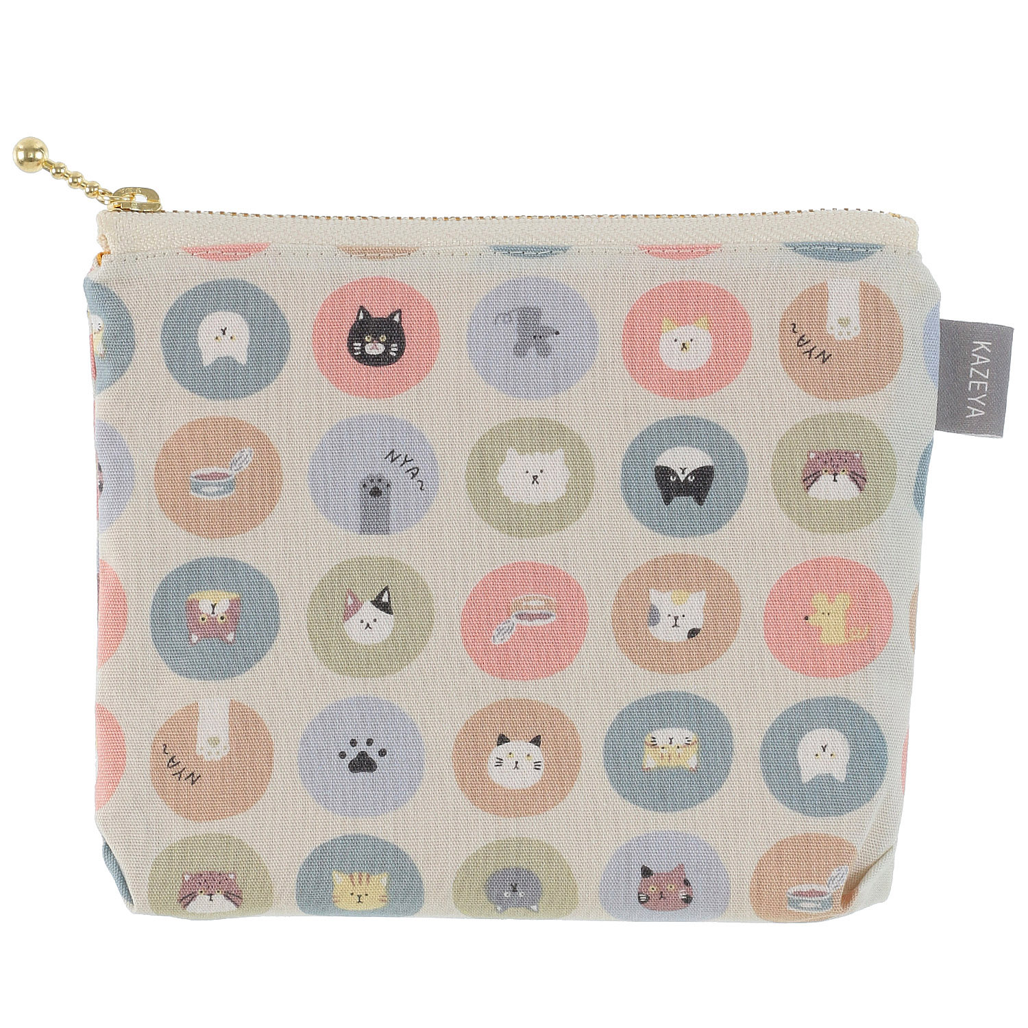 ファスナーポーチ ドット猫 - 画像2