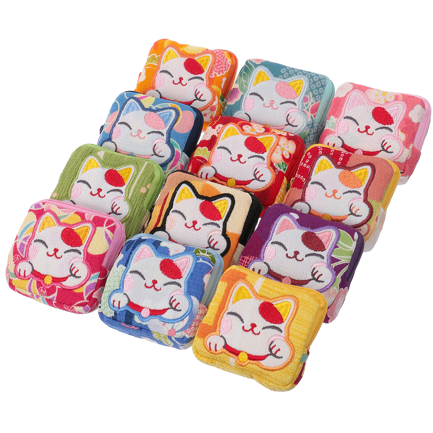 招き猫 四角コインケース - 画像1