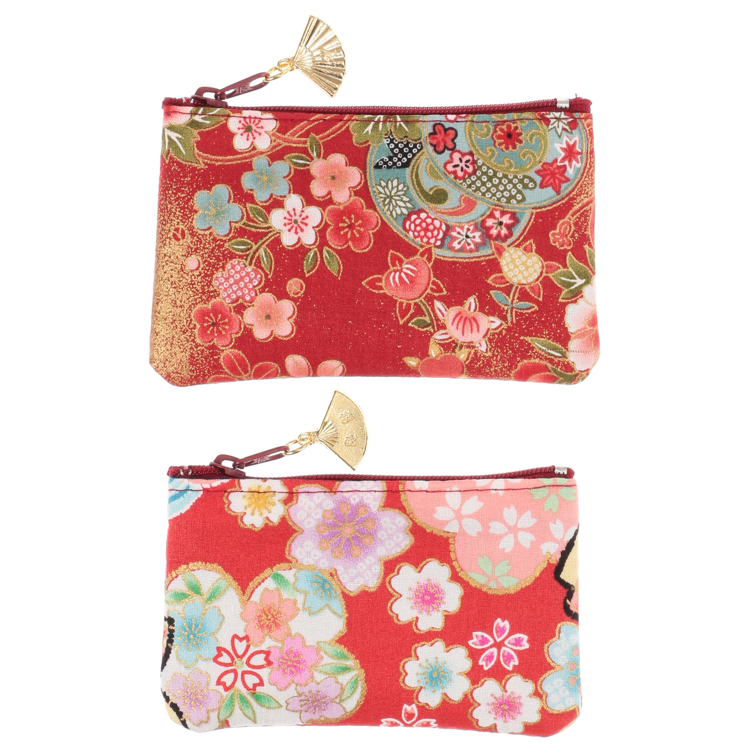 花小紋 金扇付き小銭入れ - 画像2