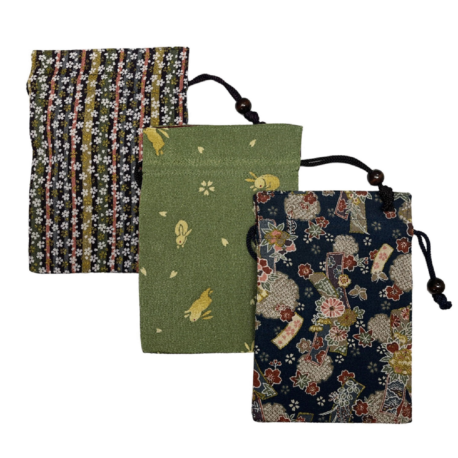 縮緬平巾着寒色系アソート