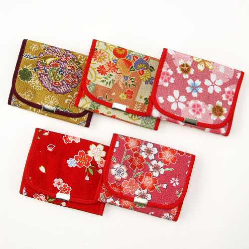 ちりめん薬入れ派手色（赤・ピンク・朱・橙・黄アソート） - 画像1