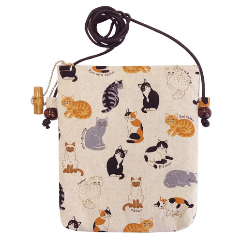 ねこ日和 天ファスナーポシェット（小）
