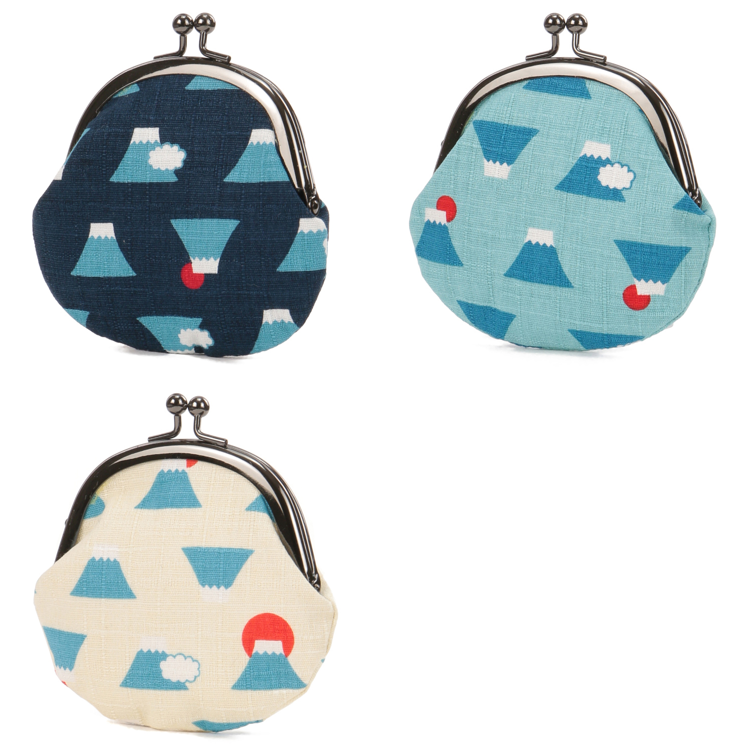 富士山柄 2・5口金小銭入れ