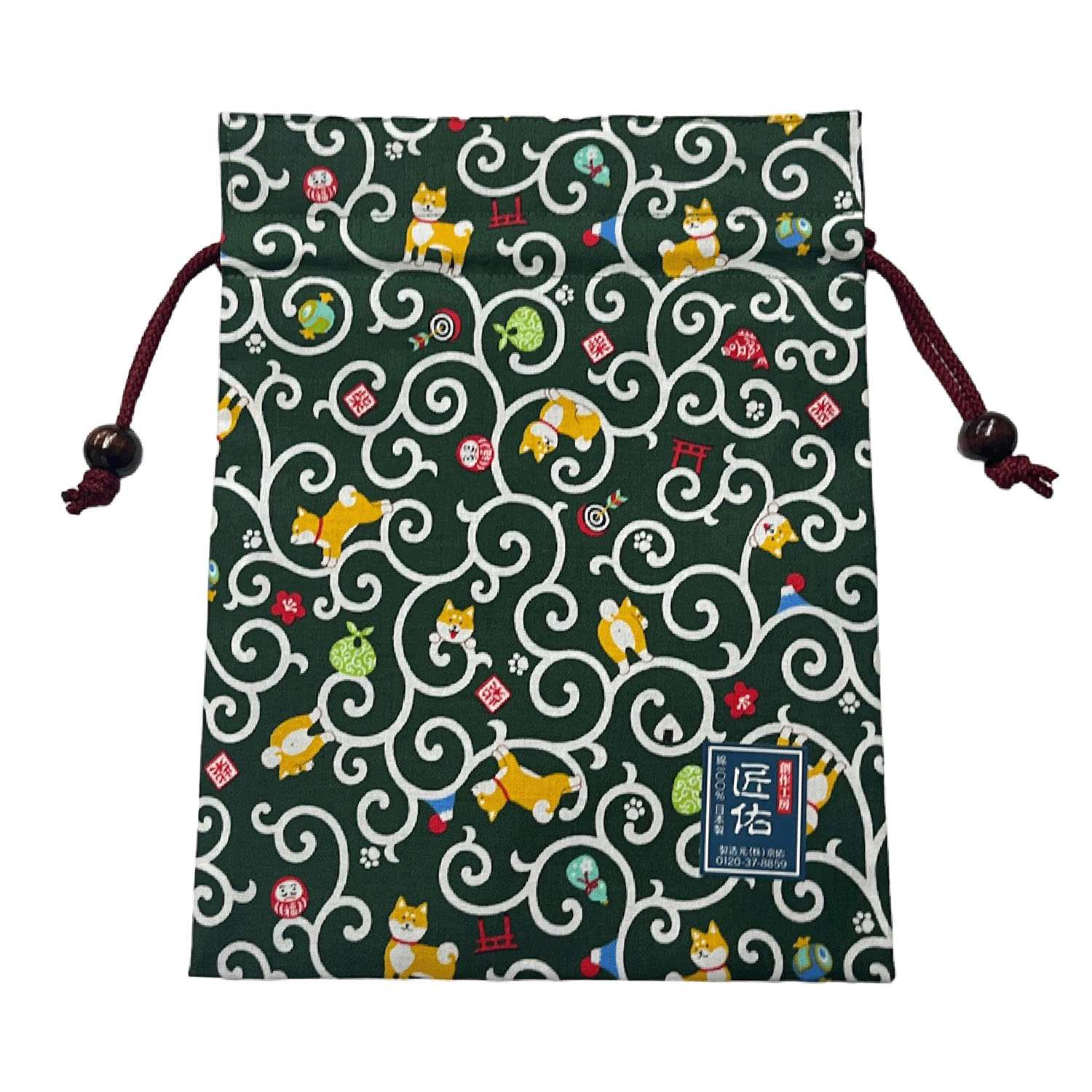 平巾着 柴犬唐草 - 画像3