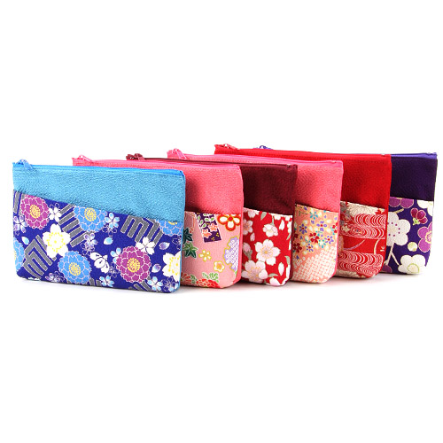 ちりめん ポケット付ポーチ