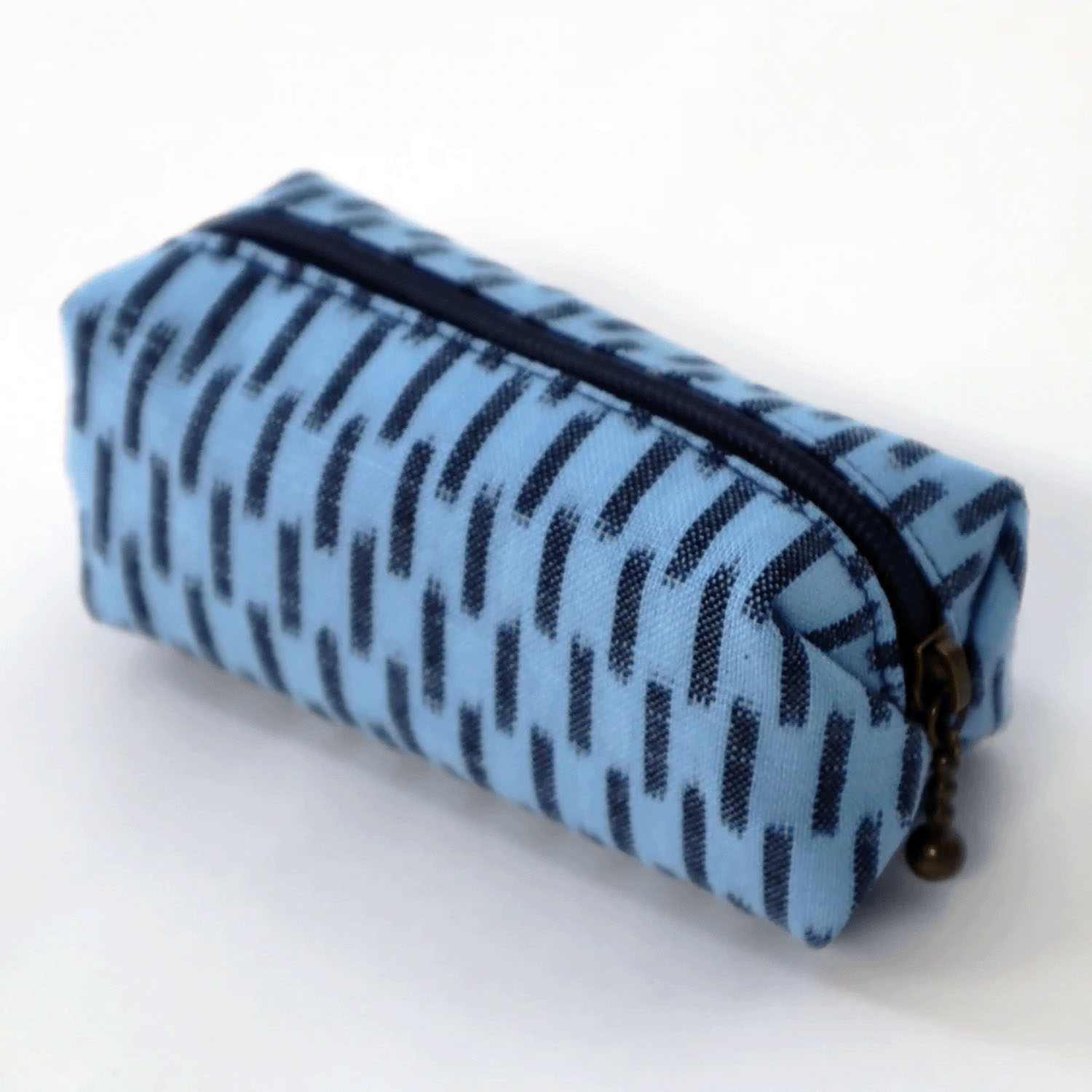 久留米絣 ファスナー付風船ポーチ - 画像2