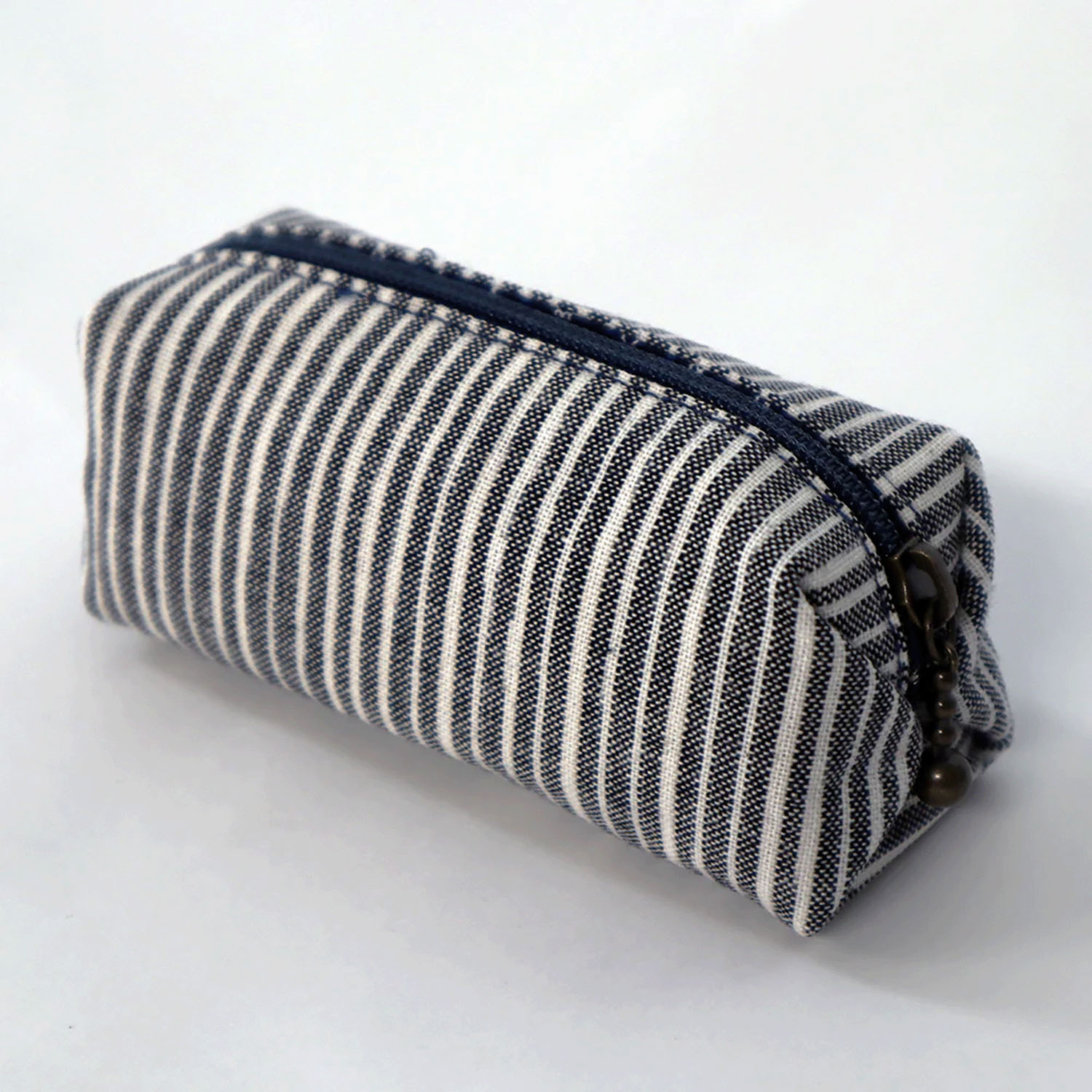 久留米絣 ファスナー付風船ポーチ - 画像3