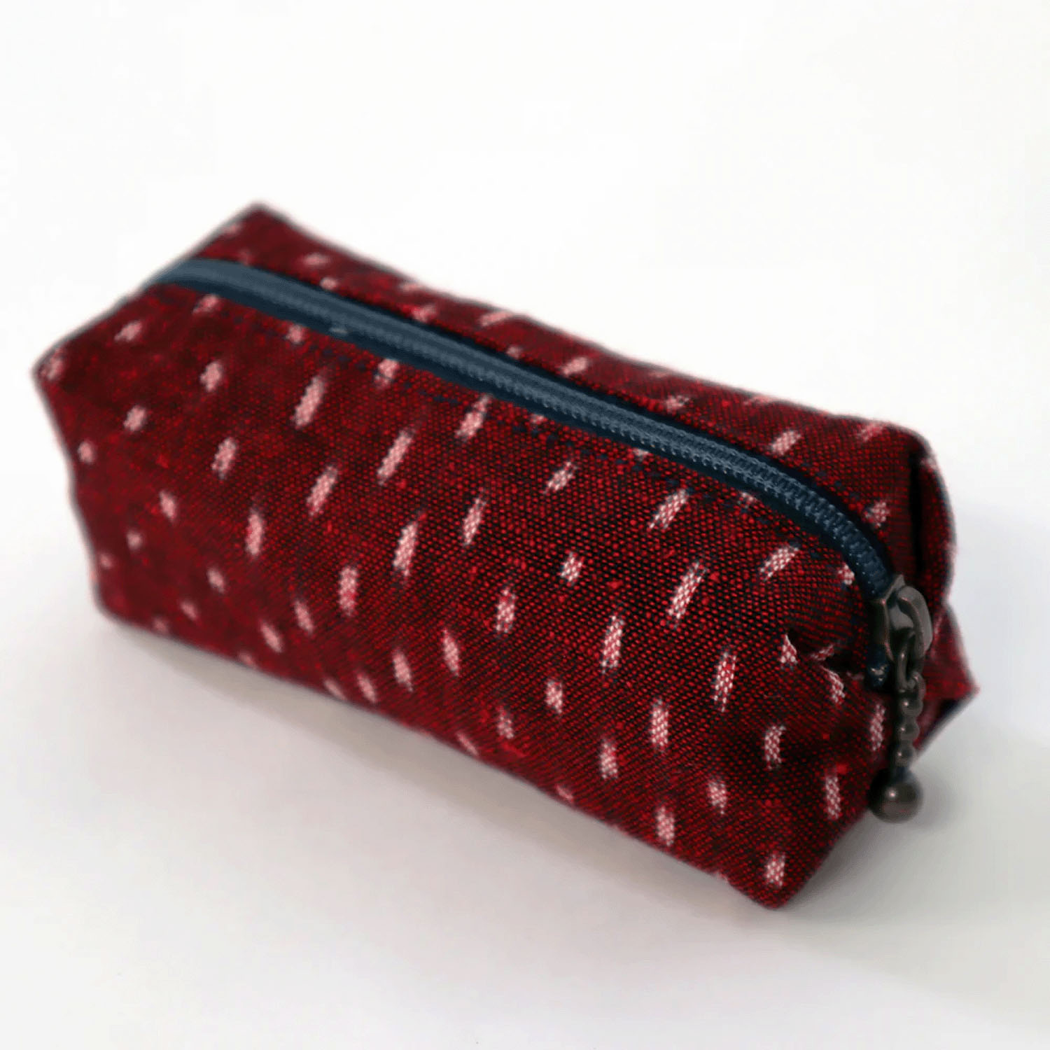 久留米絣 ファスナー付風船ポーチ - 画像5