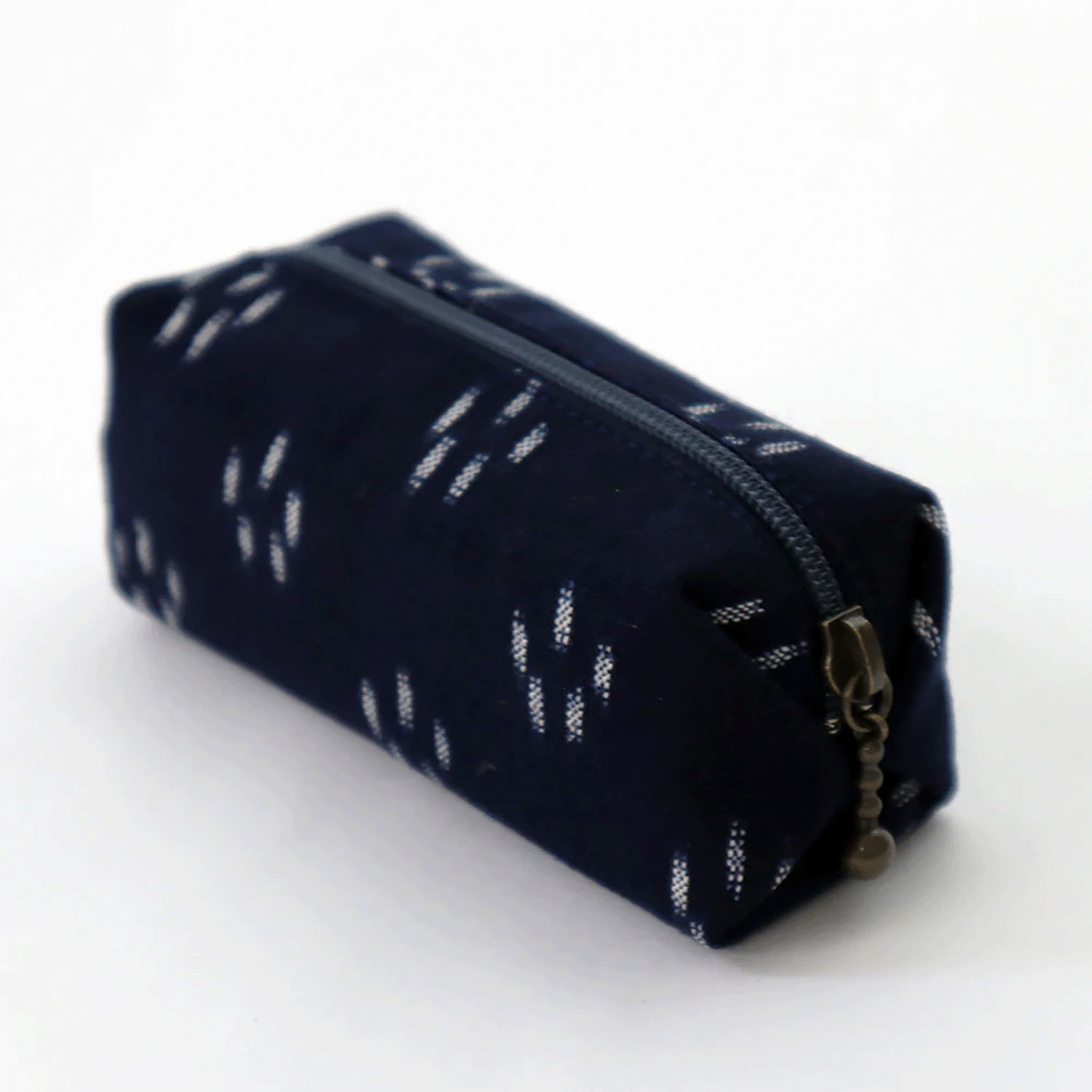 久留米絣 ファスナー付風船ポーチ